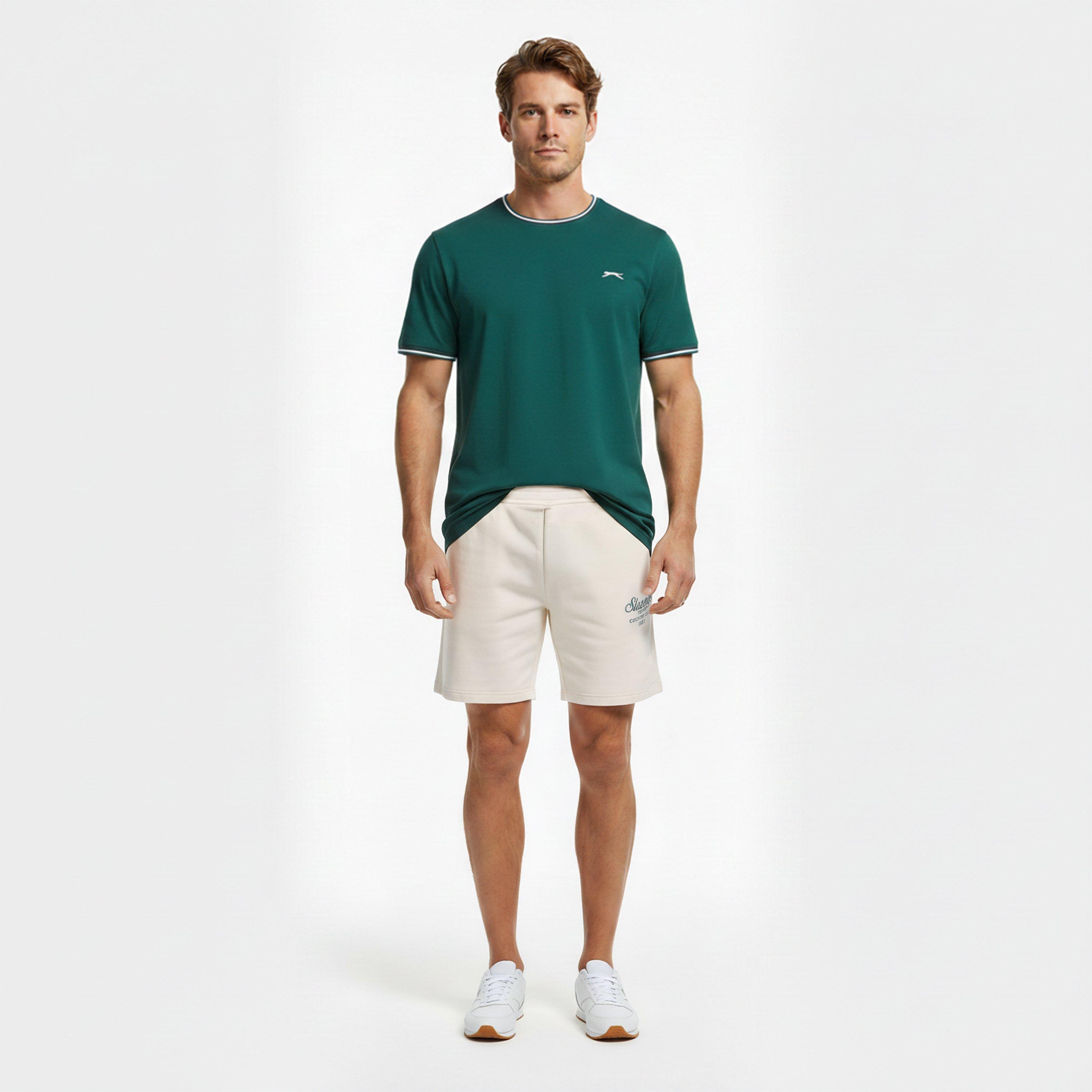 White - Slazenger - Men's Fleece Jogger Shorts - 6