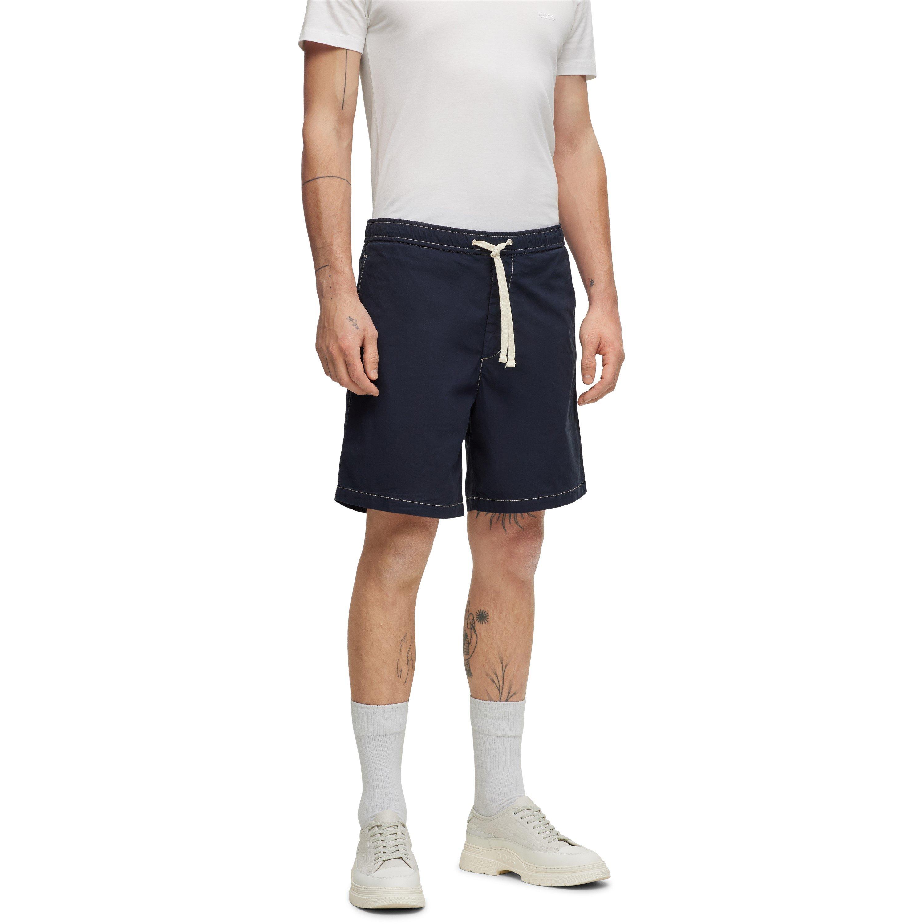 Dark Blue - Boss - Men's Karlos-Ds Jersey Fabric Shorts - 2