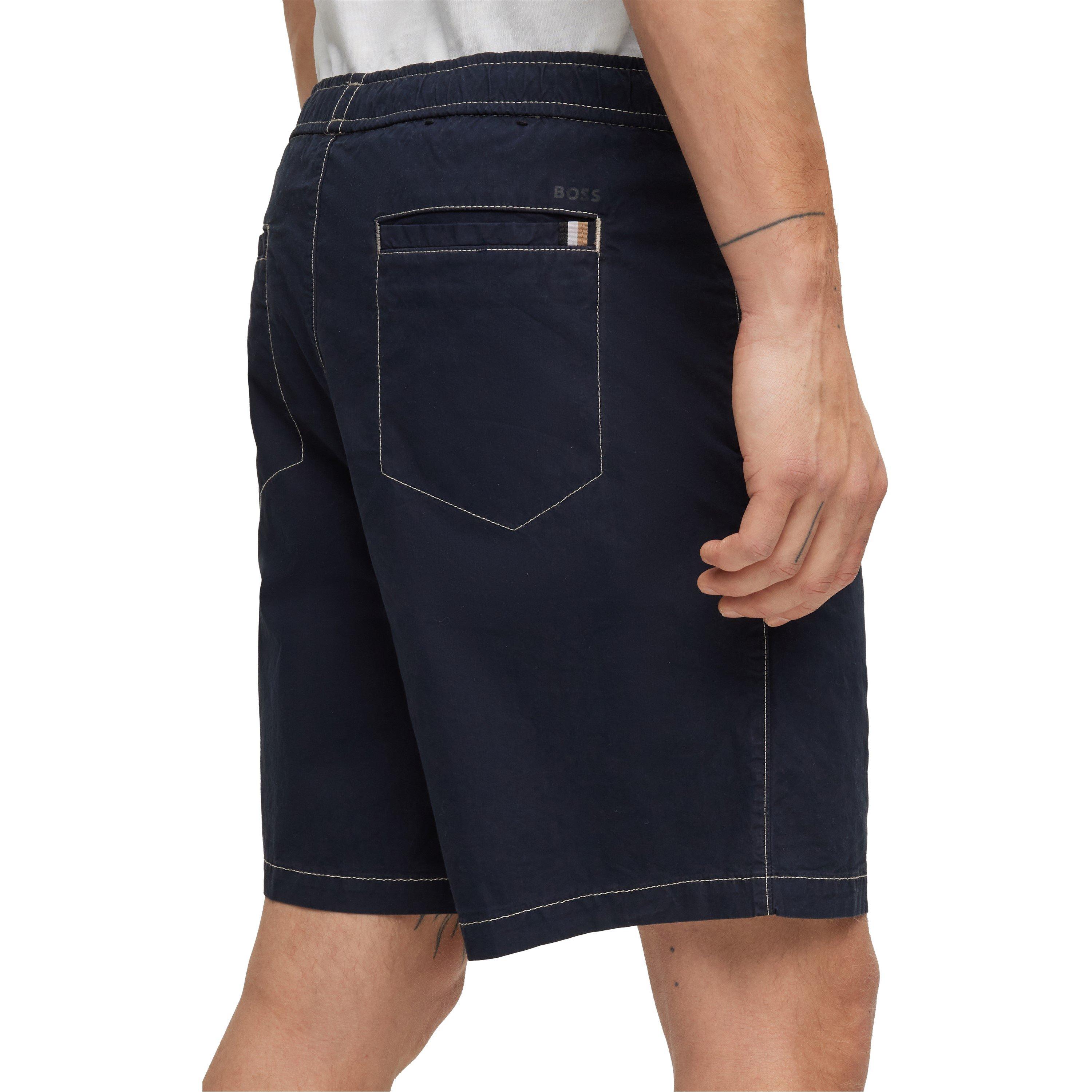 Dark Blue - Boss - Men's Karlos-Ds Jersey Fabric Shorts - 4