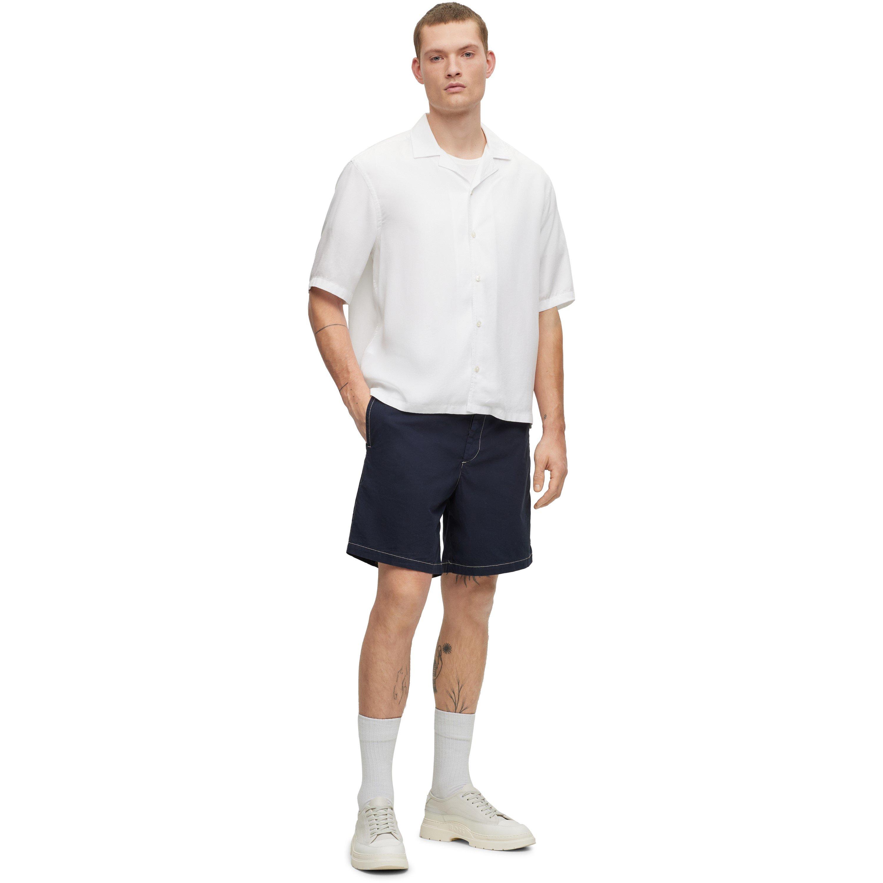 Dark Blue - Boss - Men's Karlos-Ds Jersey Fabric Shorts - 5