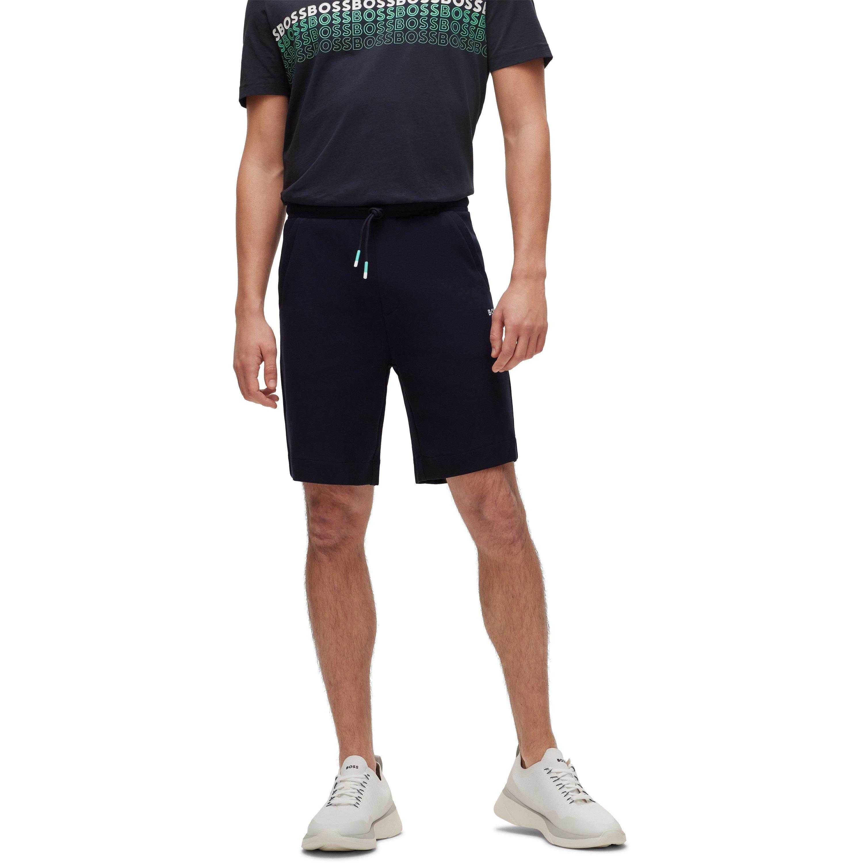 Dark Blue - Boss - Men's Fleece Jogger Shorts - 2