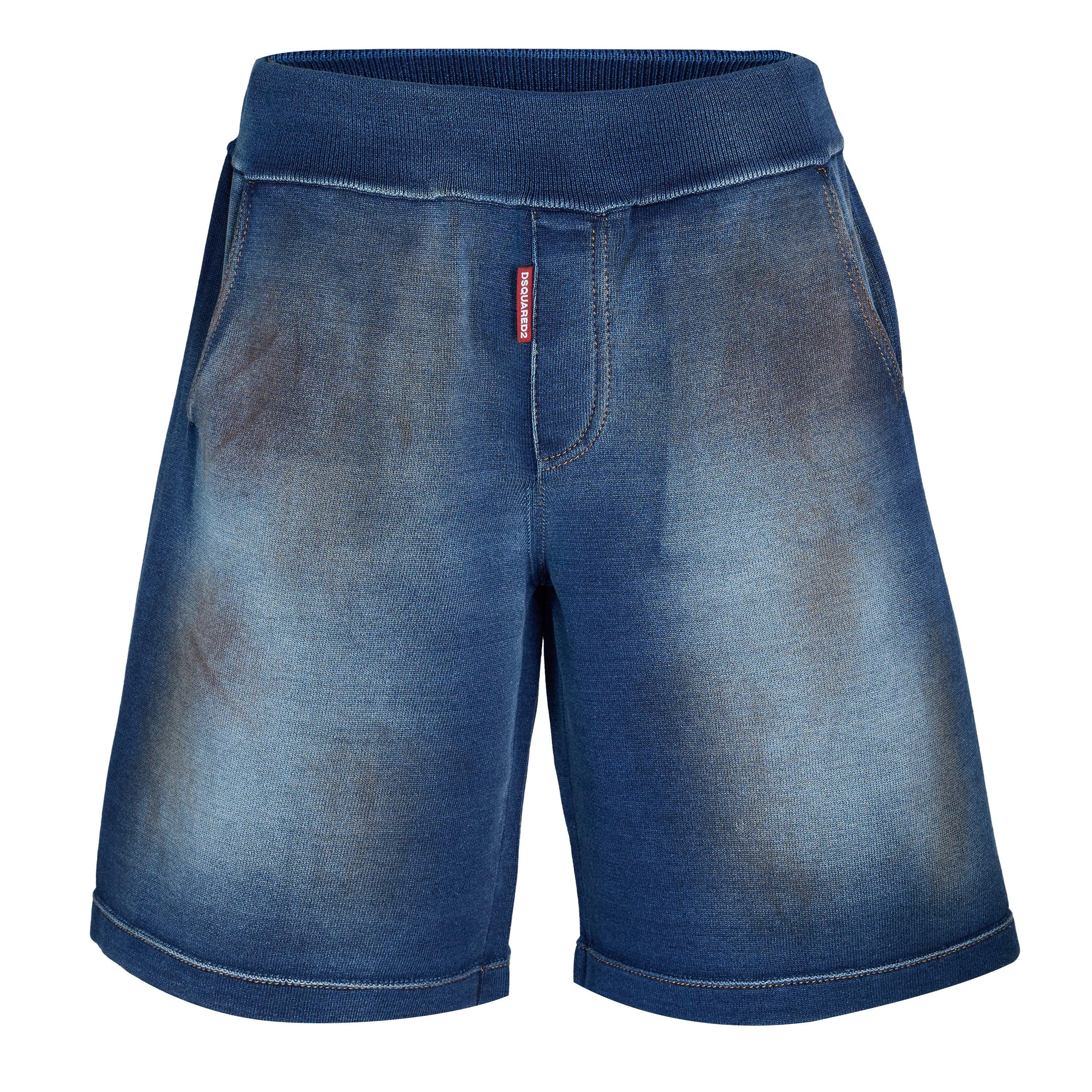 Navy - DSquared2 - Men's DSQ Fleece Jogger Shorts - 1