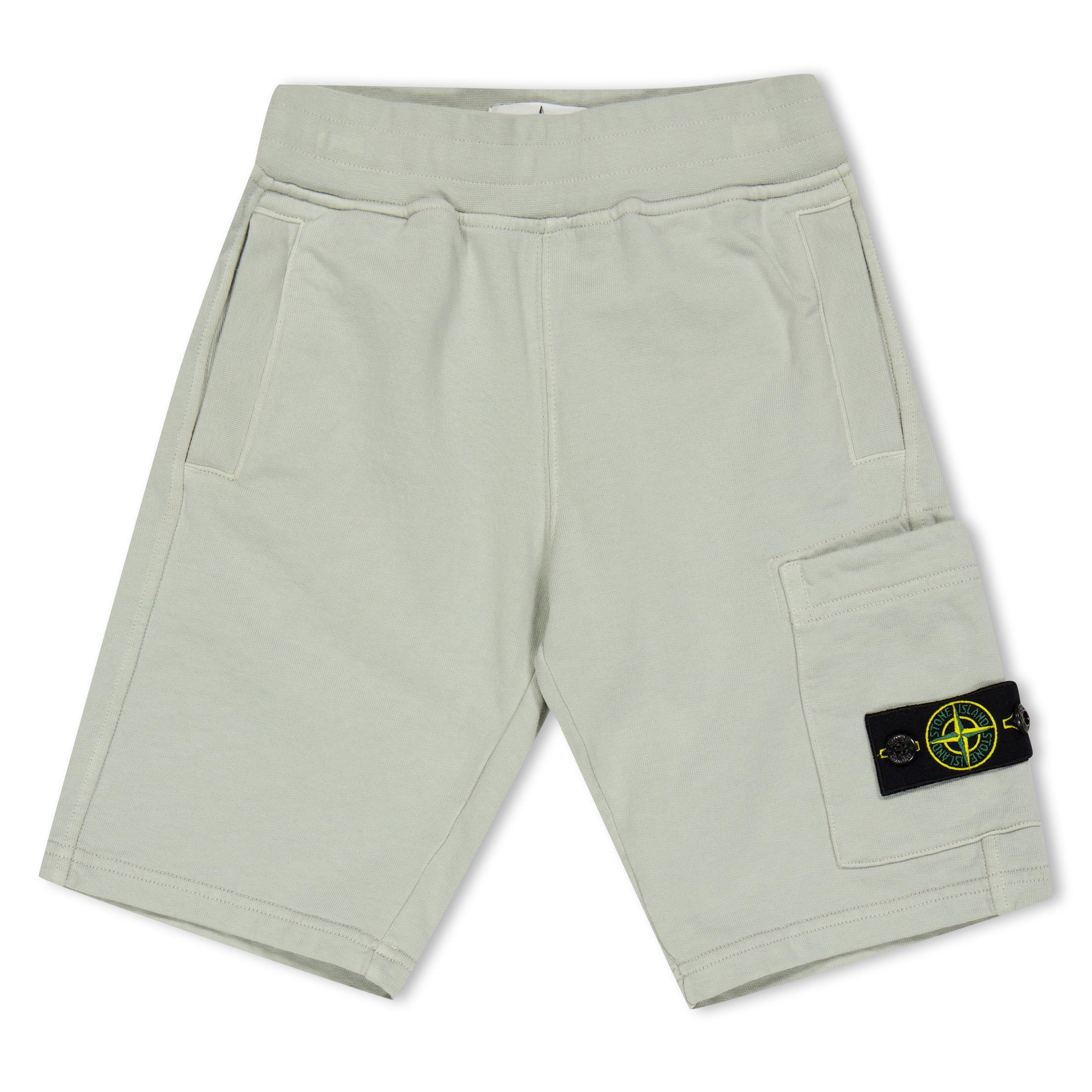 Stone Island Kids' Fleece Jogger Shorts - Pearl Gry V0061 - 4 Years