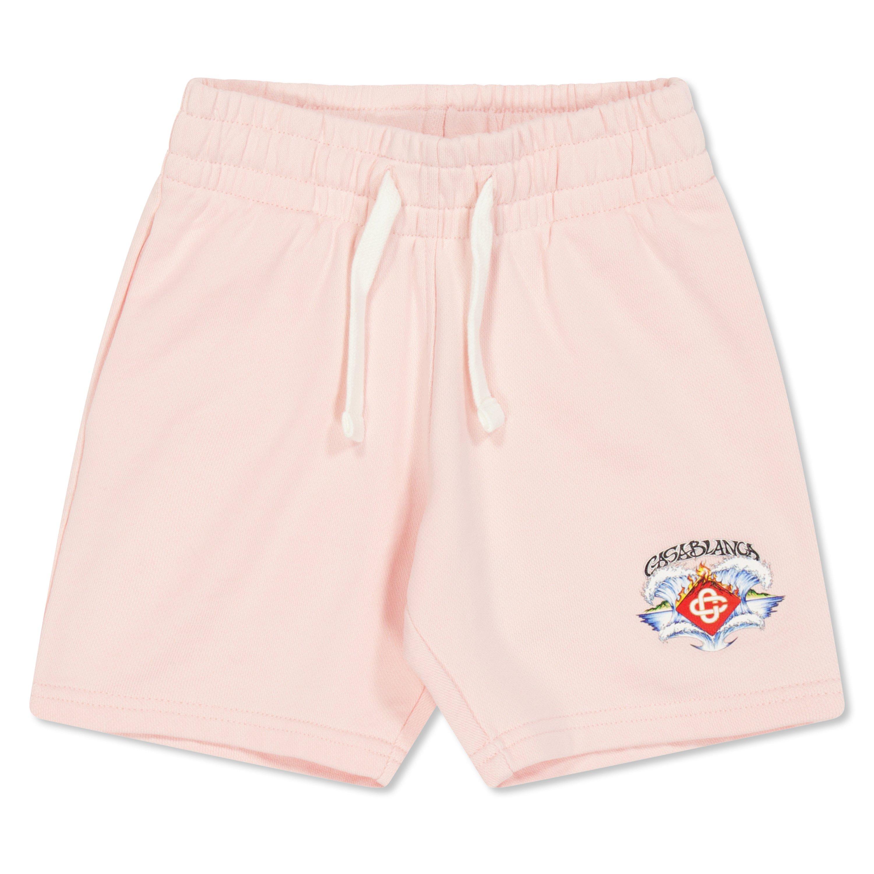 Waves Pink - Casablanca - Kids' Waves Fleece Jogger Shorts - 1