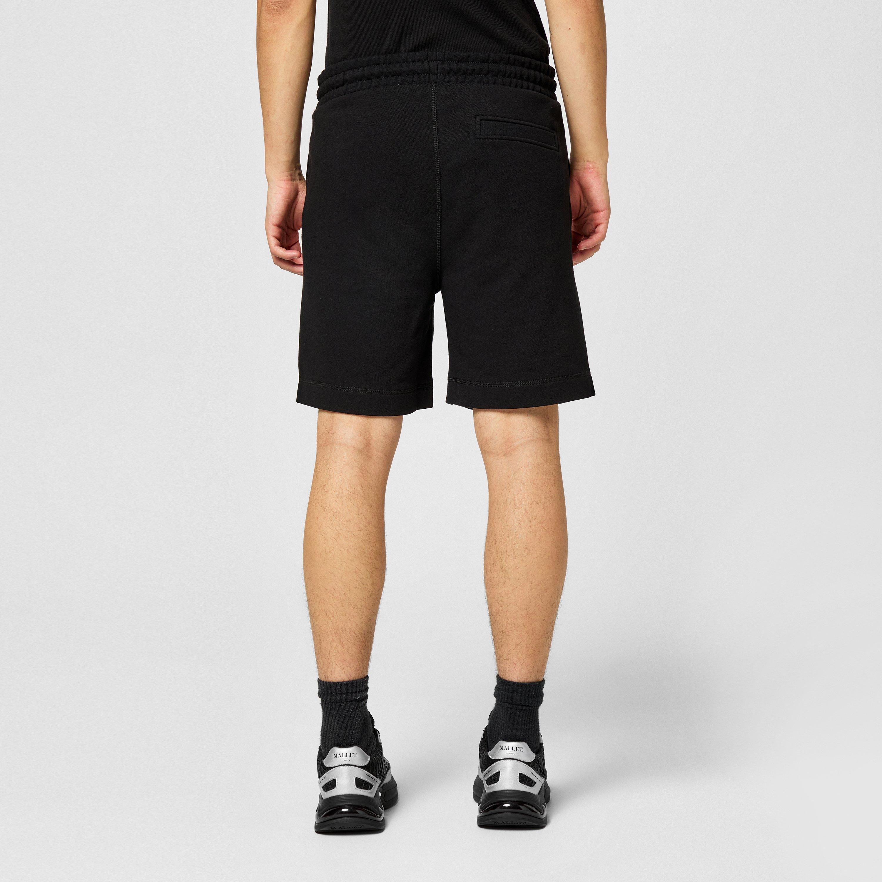 Black 001 - Boss - Mens BOSS ORANGE Mid-Length Elasticated Drawstring Fleece Shorts - 4