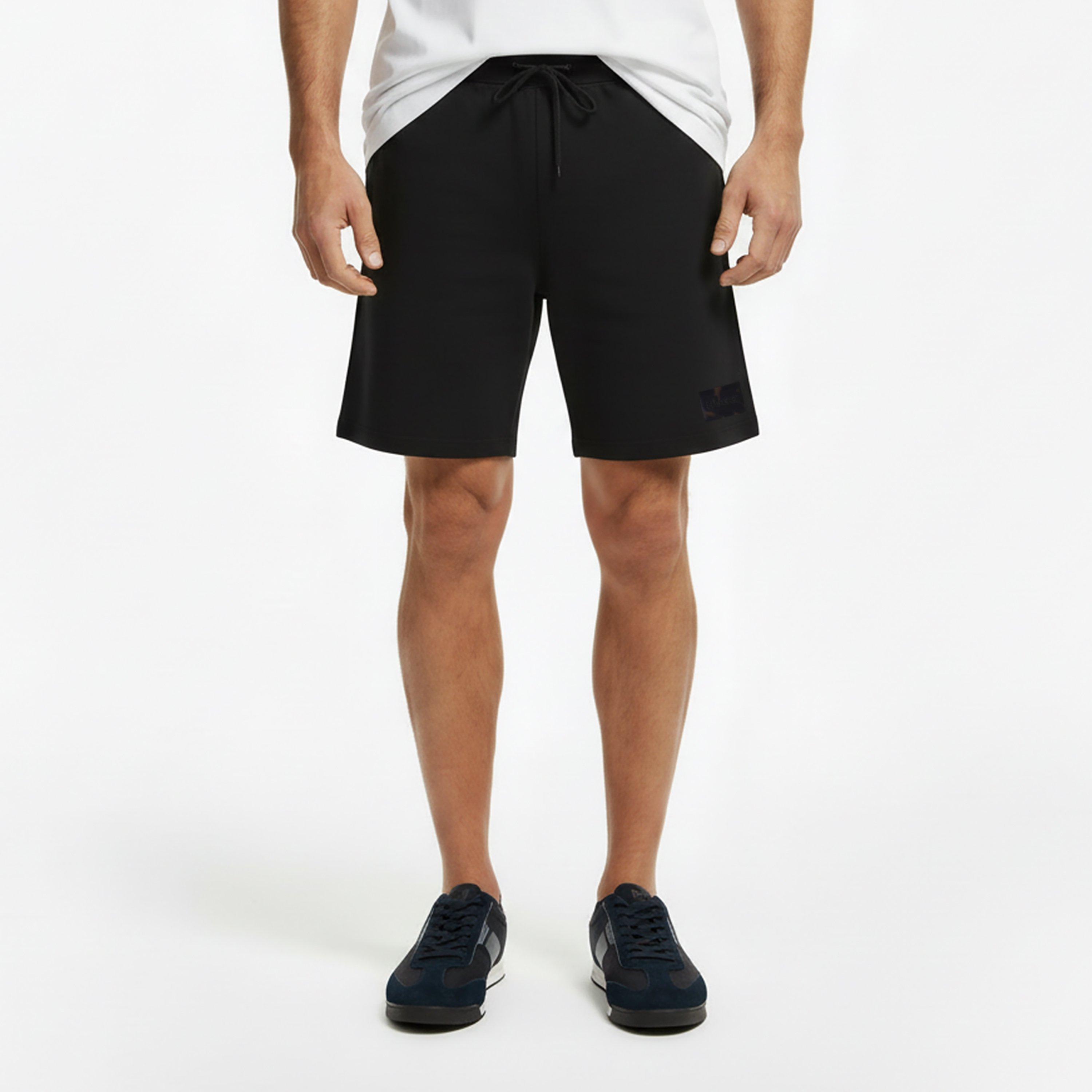 Black 001 - Hugo - HUGO Cotton-terry Shorts with Tortoiseshell Logo - 2