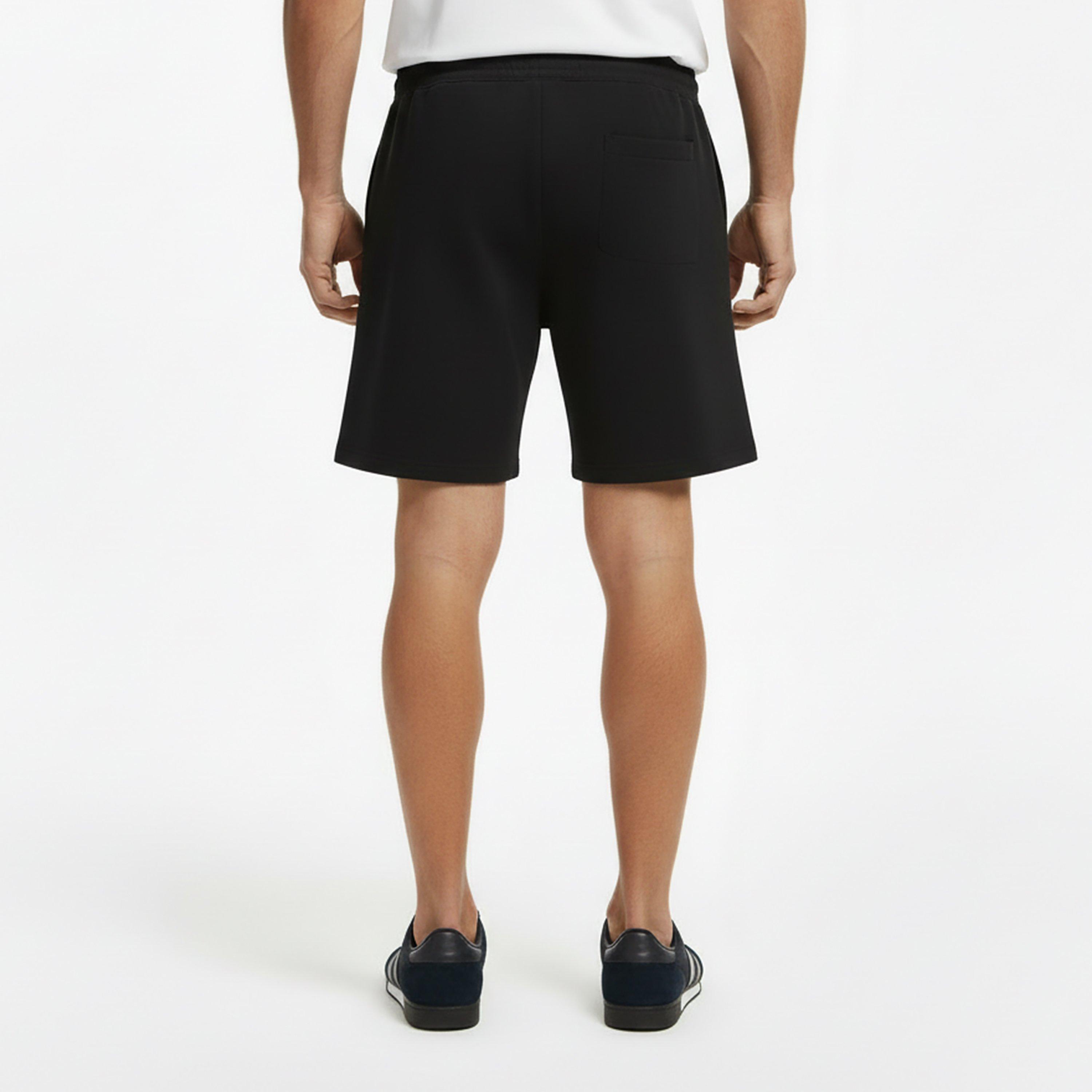 Black 001 - Hugo - HUGO Cotton-terry Shorts with Tortoiseshell Logo - 3