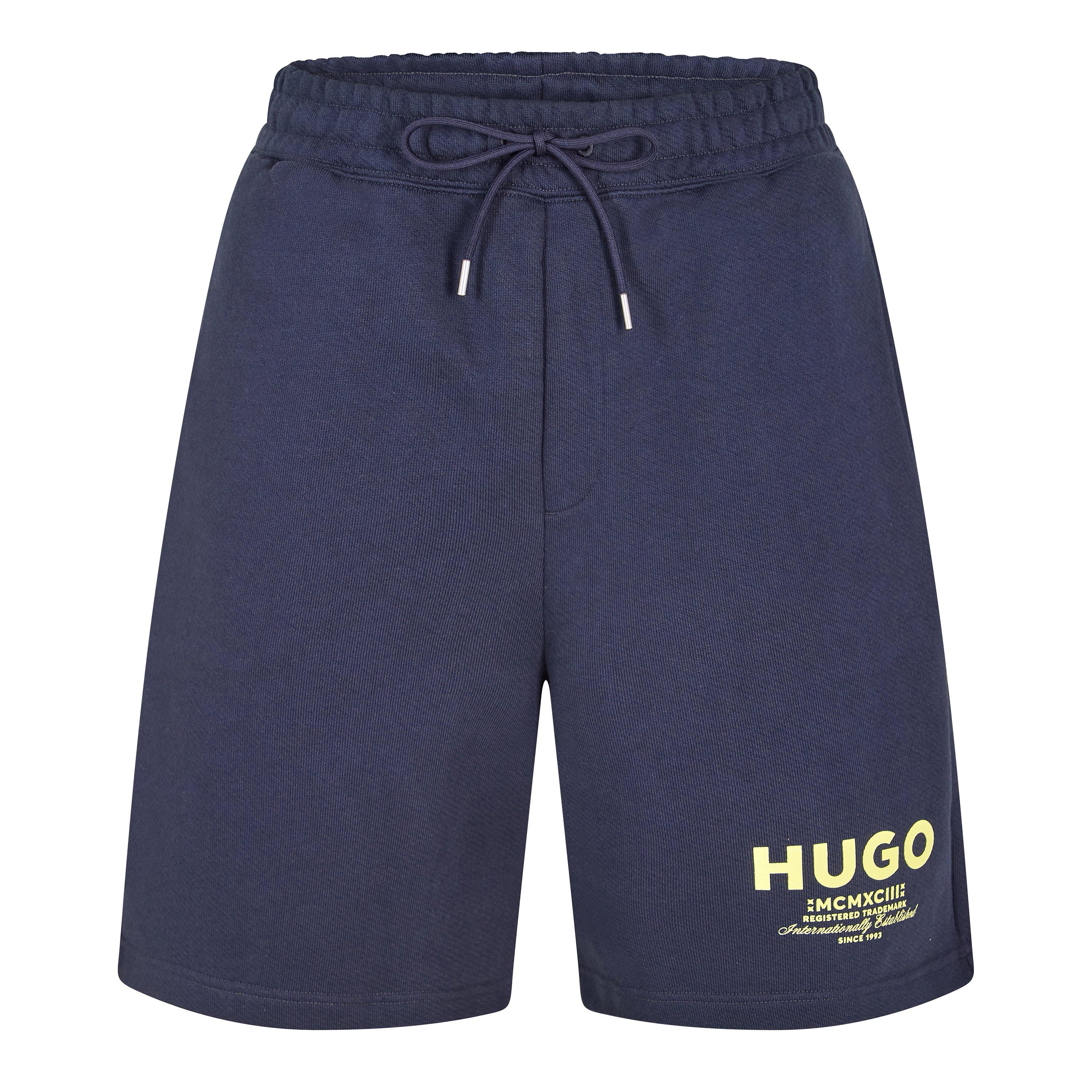 Navy 406 - Hugo - Mens HUGO Soft Jogger Shorts with Logo Detail - 1