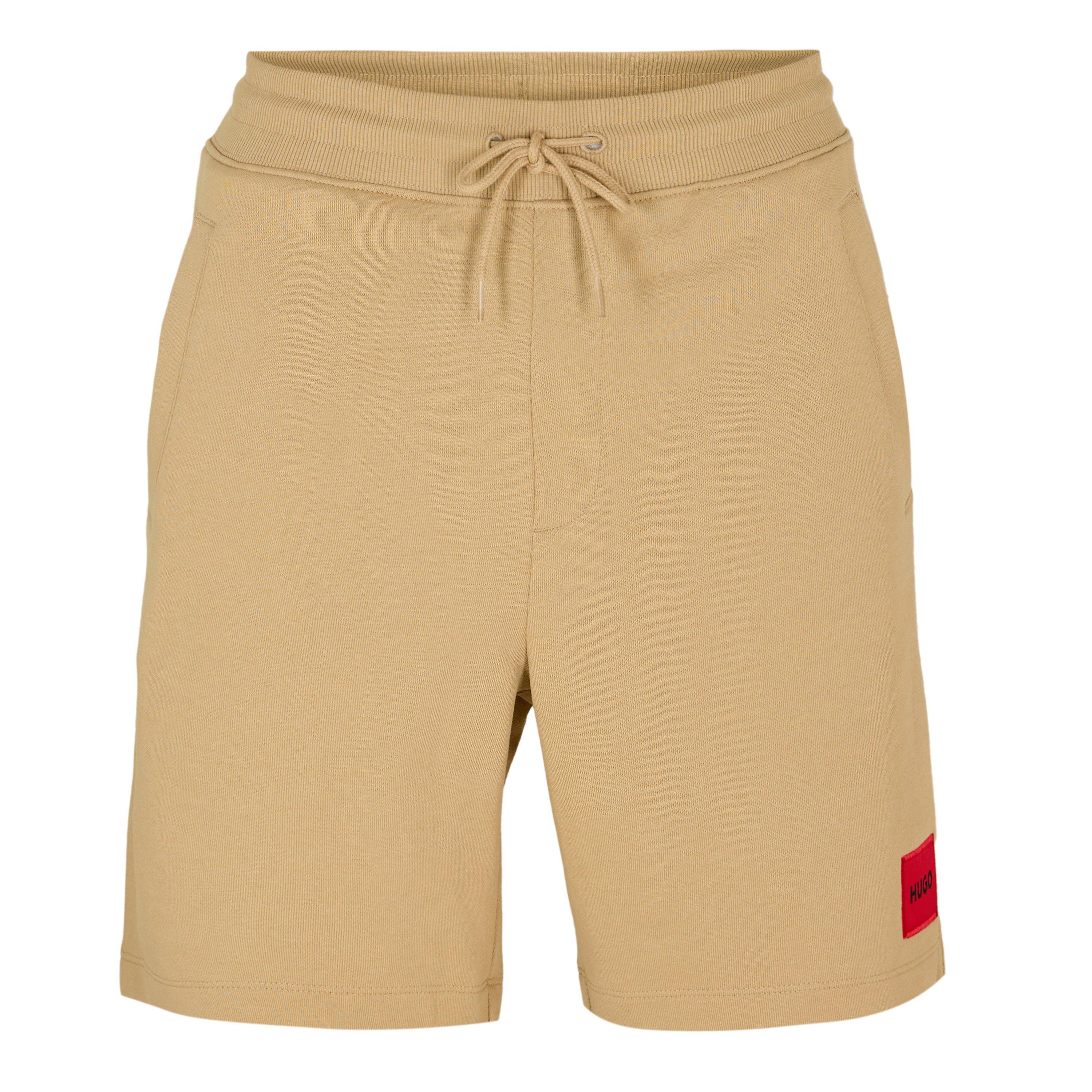 Hugo Mens HUGO Jogger Fleece Shorts with Logo Detail - Soft Cotton-Blend Jersey - Beige 269 - M