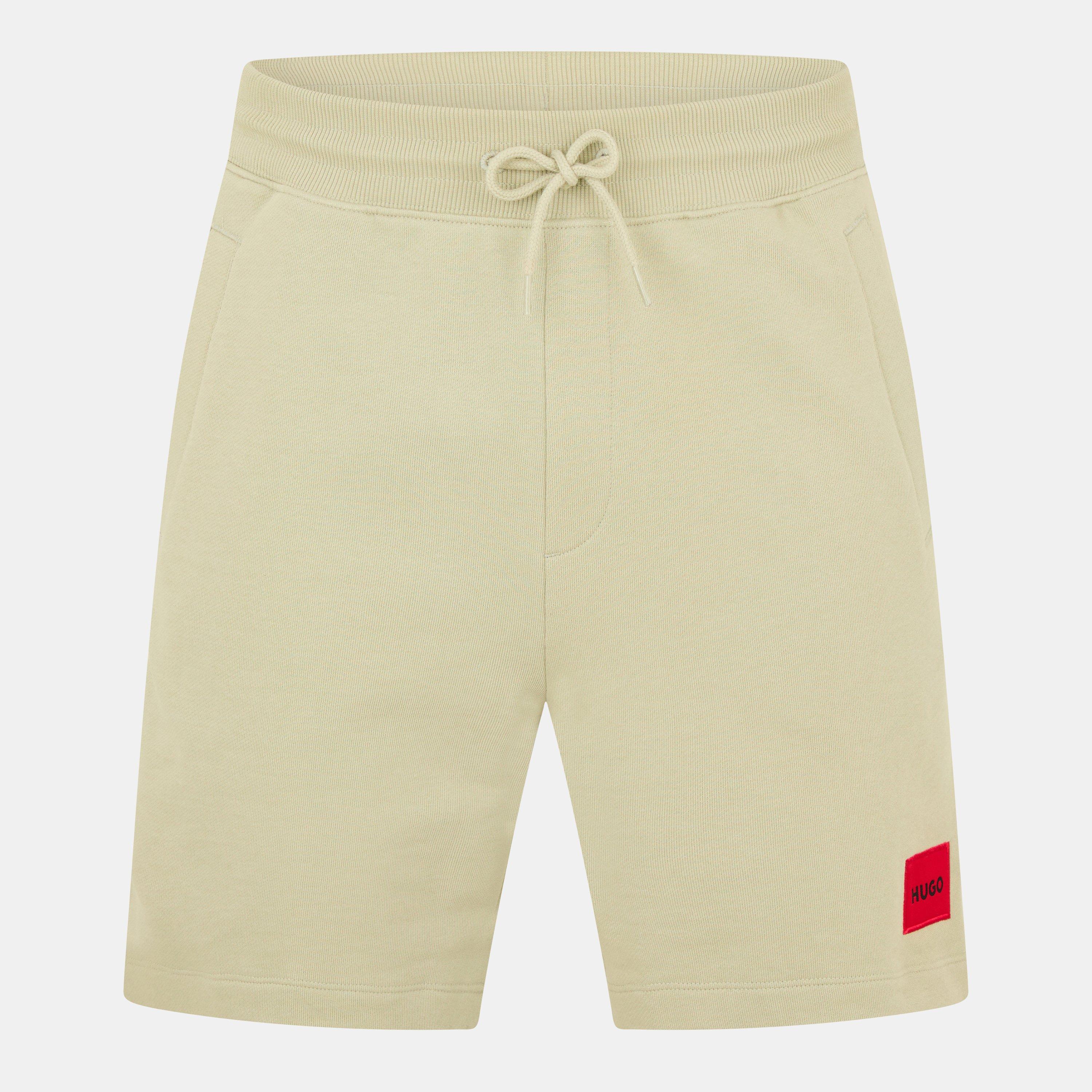 Hugo Mens HUGO Jogger Fleece Shorts with Logo Detail - Soft Cotton-Blend Jersey - Open Green 391 - M