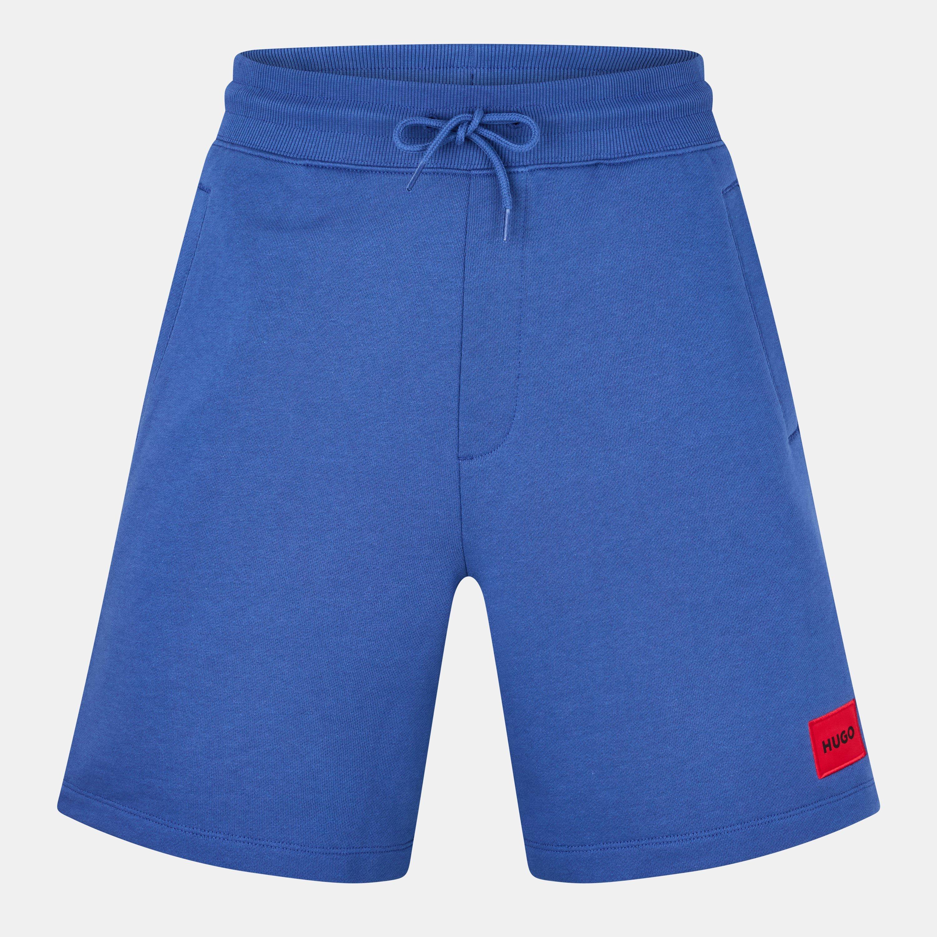 Hugo Mens HUGO Jogger Fleece Shorts with Logo Detail - Soft Cotton-Blend Jersey - Blue 422 - Size 2XL
