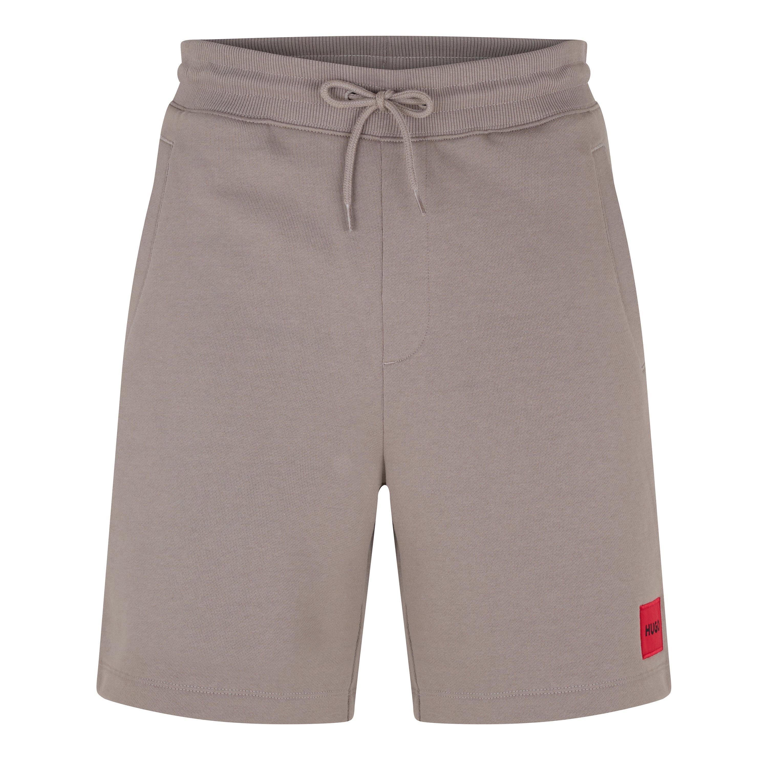 Hugo Mens HUGO Jogger Fleece Shorts with Logo Detail - Soft Cotton-Blend Jersey - Brown 237 - XL
