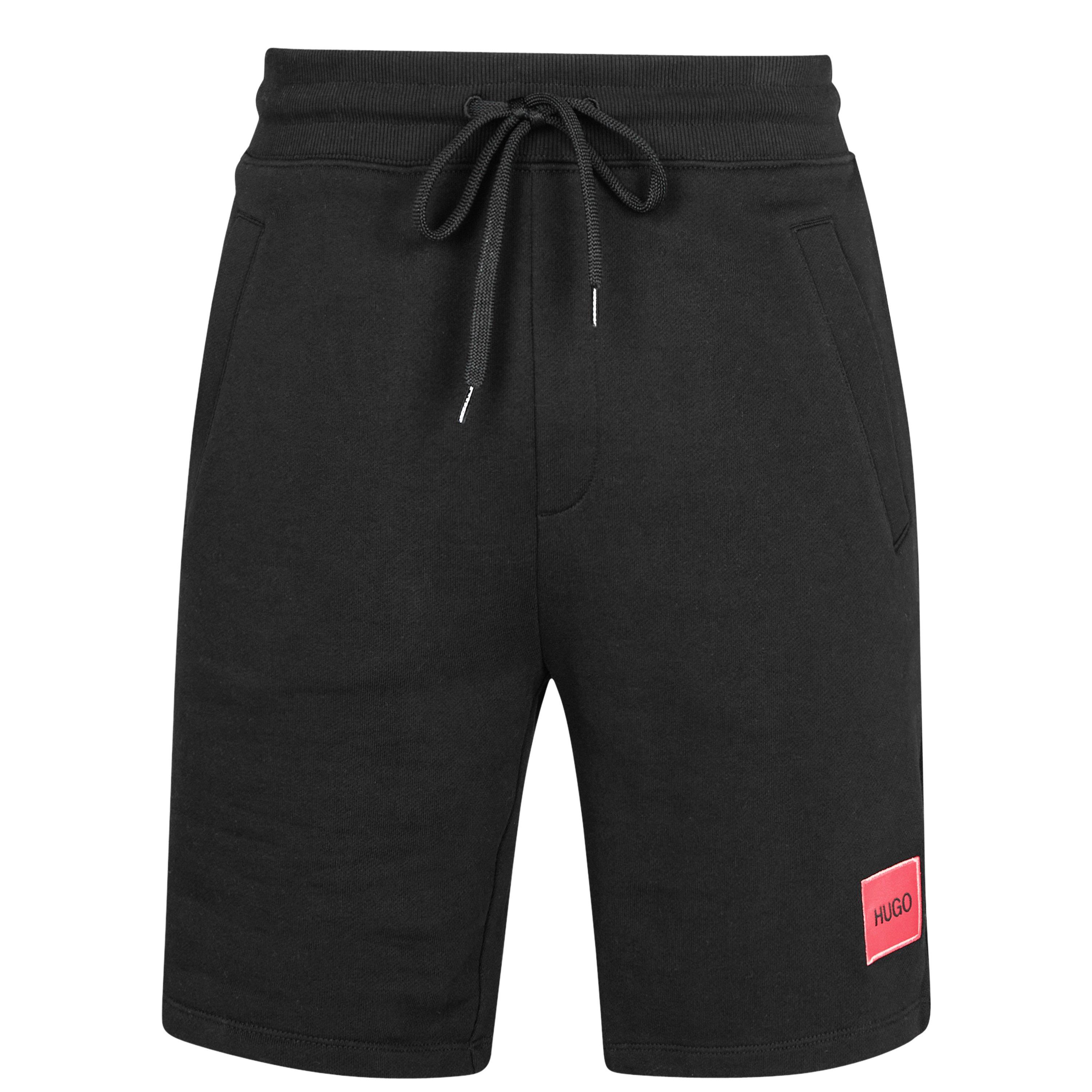 Black 001 - Hugo - Men's Red Cotton Fleece Jogger Shorts - 8