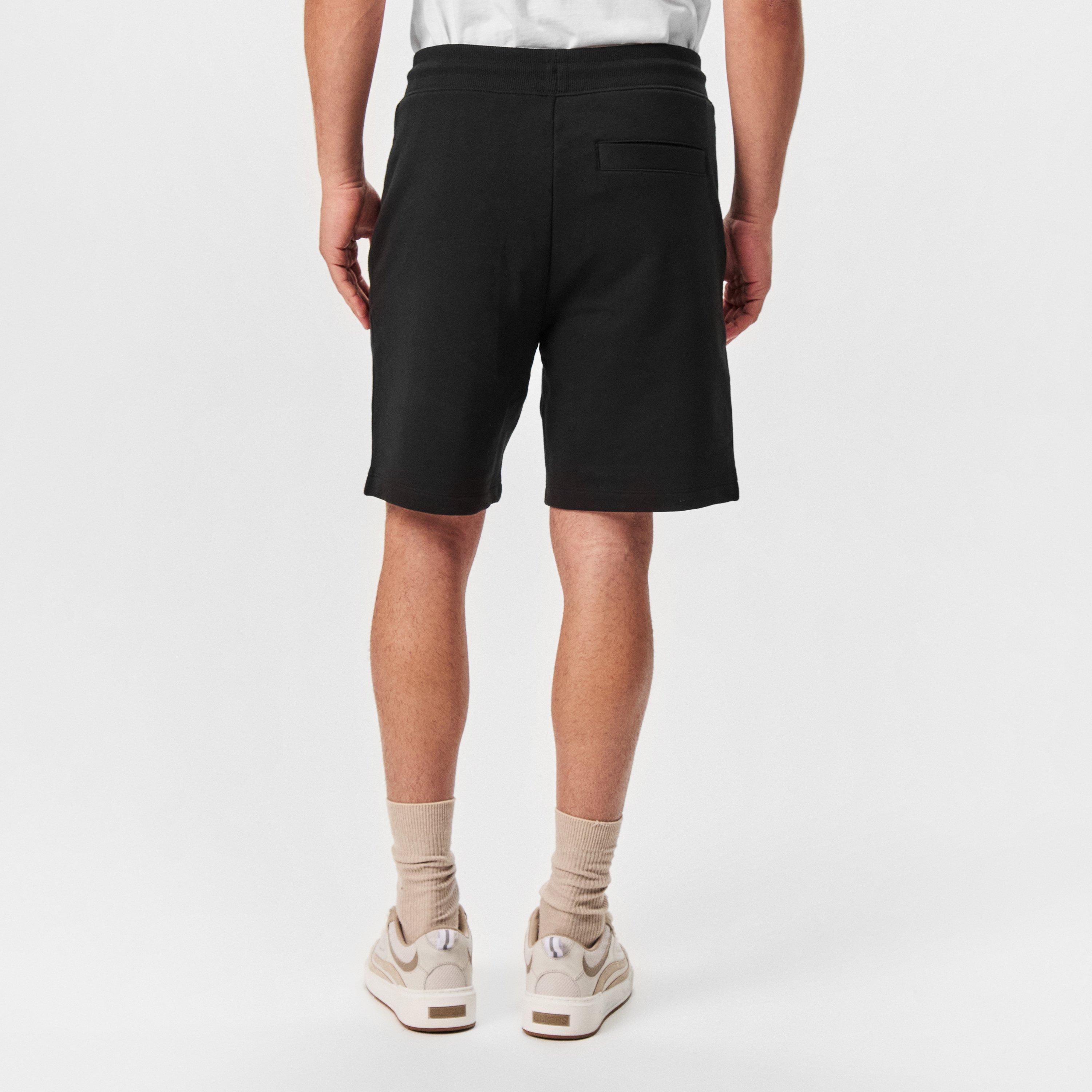 Black 001 - Hugo - Men's Red Cotton Fleece Jogger Shorts - 4