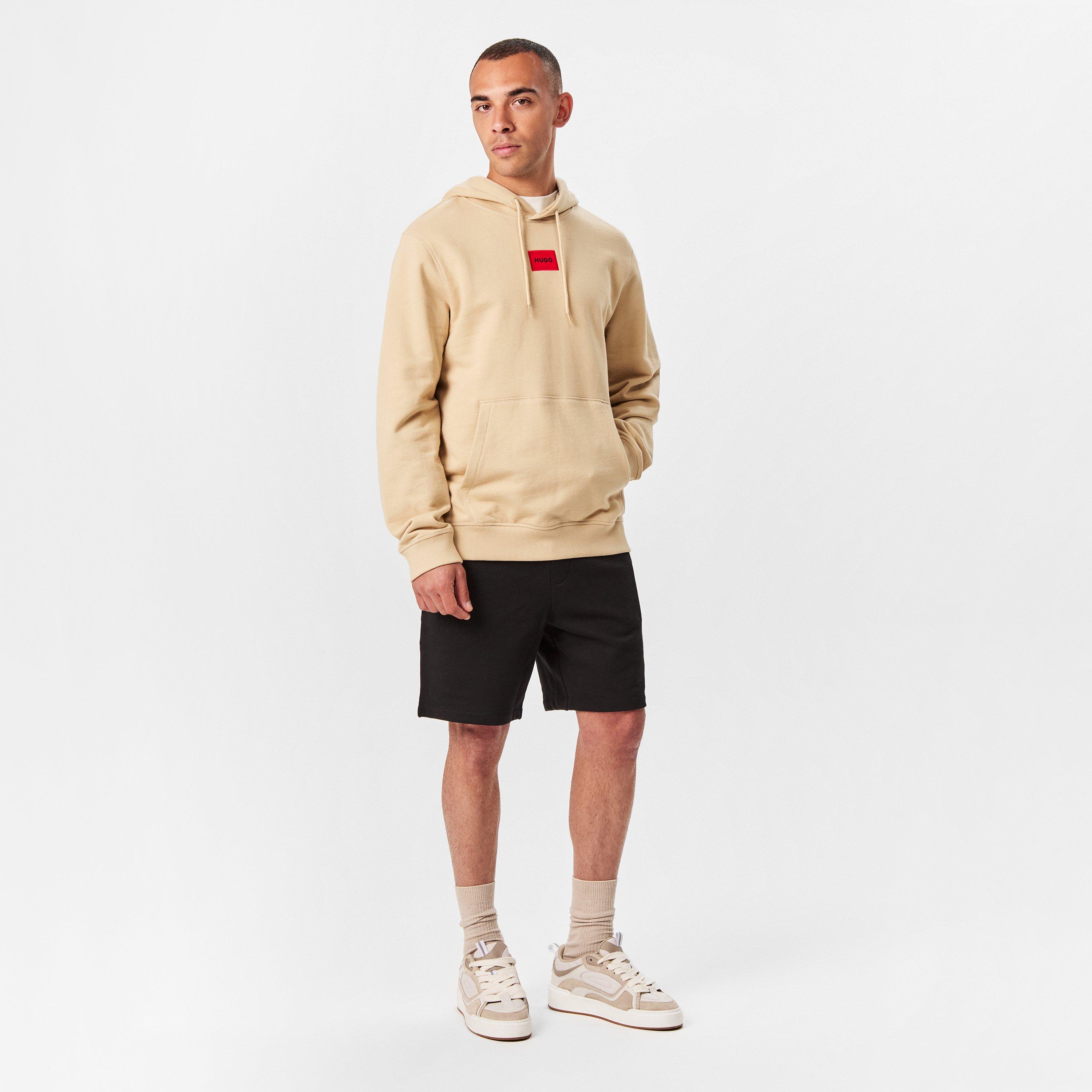 Black 001 - Hugo - Men's Red Cotton Fleece Jogger Shorts - 7