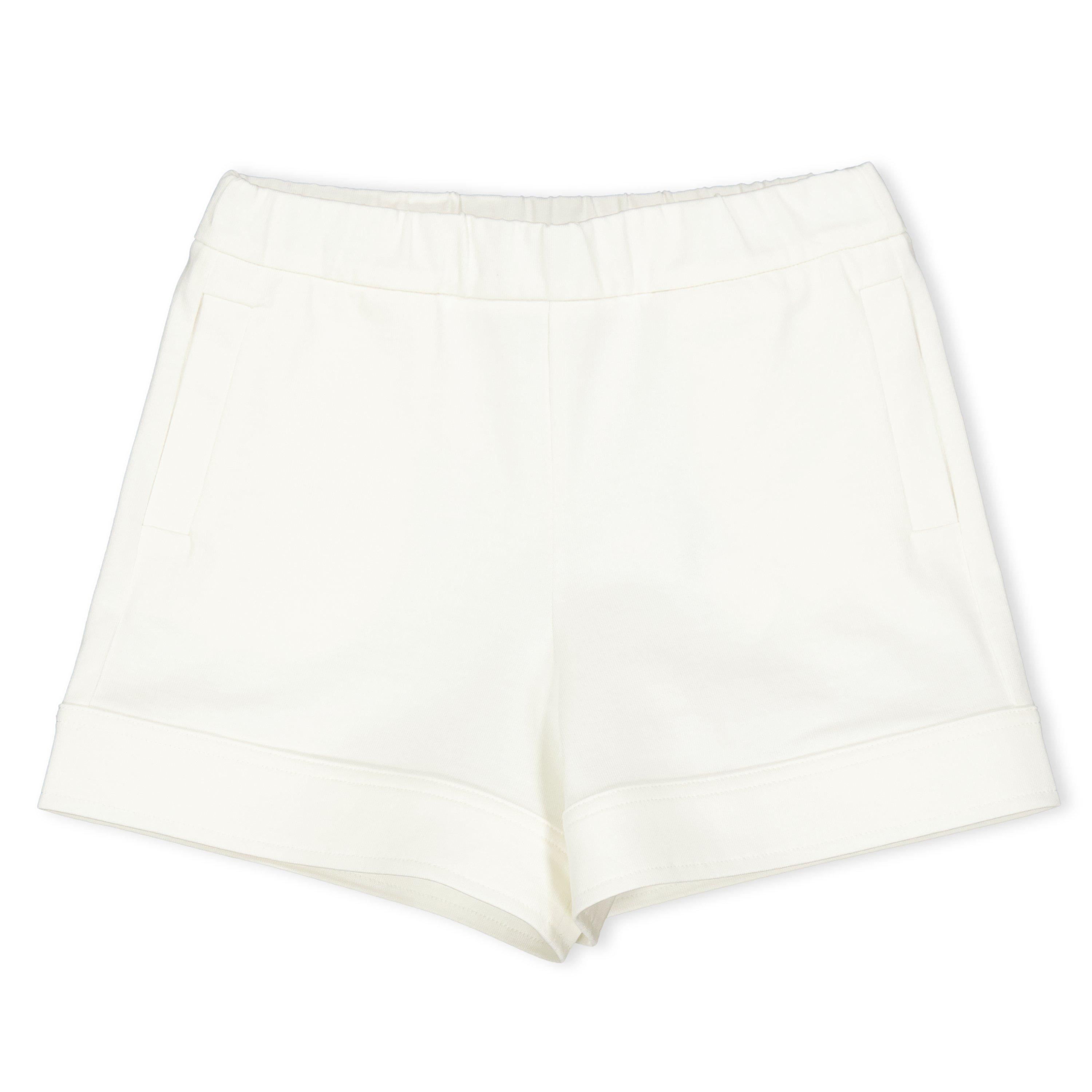 Moncler Kids' Fleece Jogger Shorts - White 034 - Size 10Y