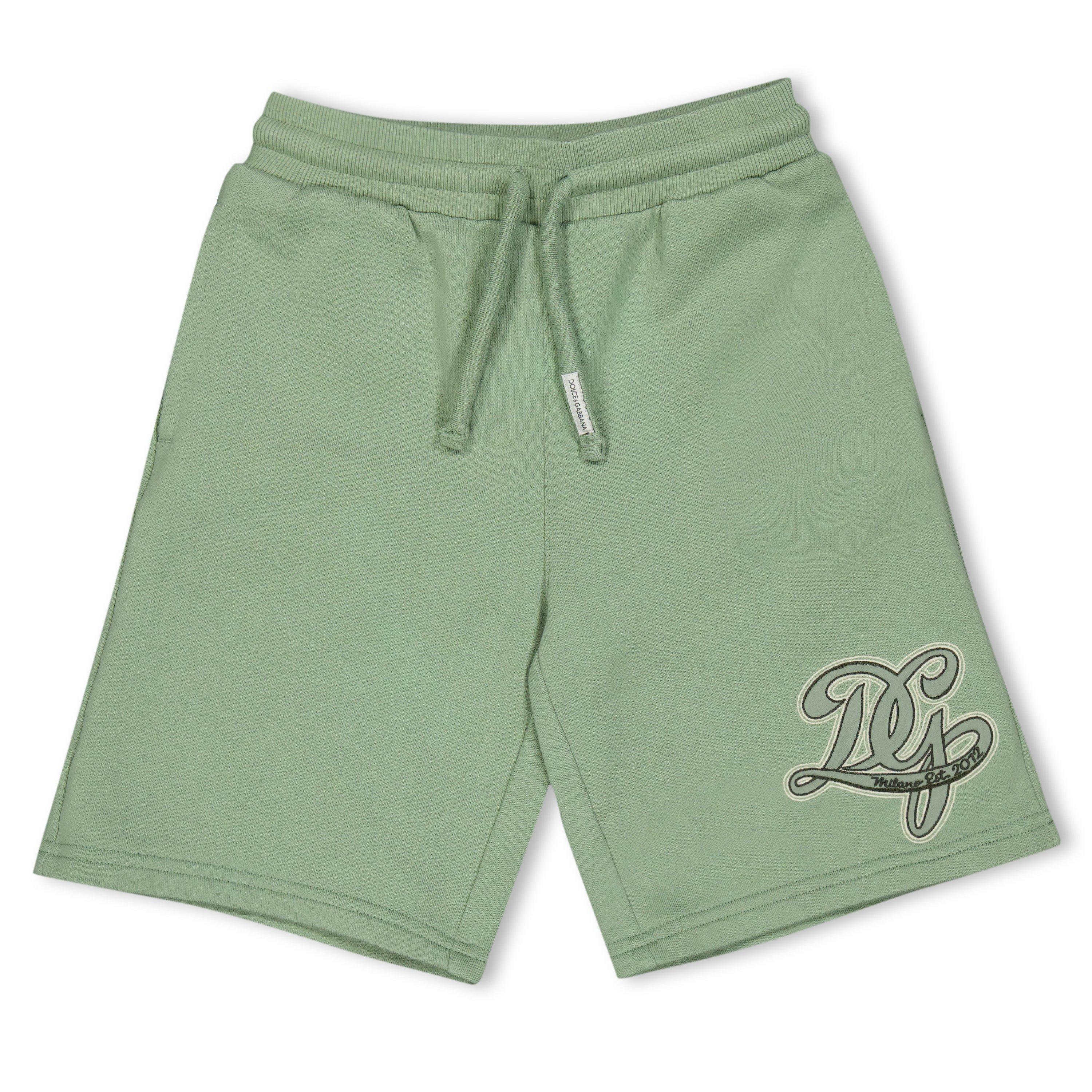Dolce and Gabbana DG Logo Shorts Jn61 - Sage V3732 - Size 10Y