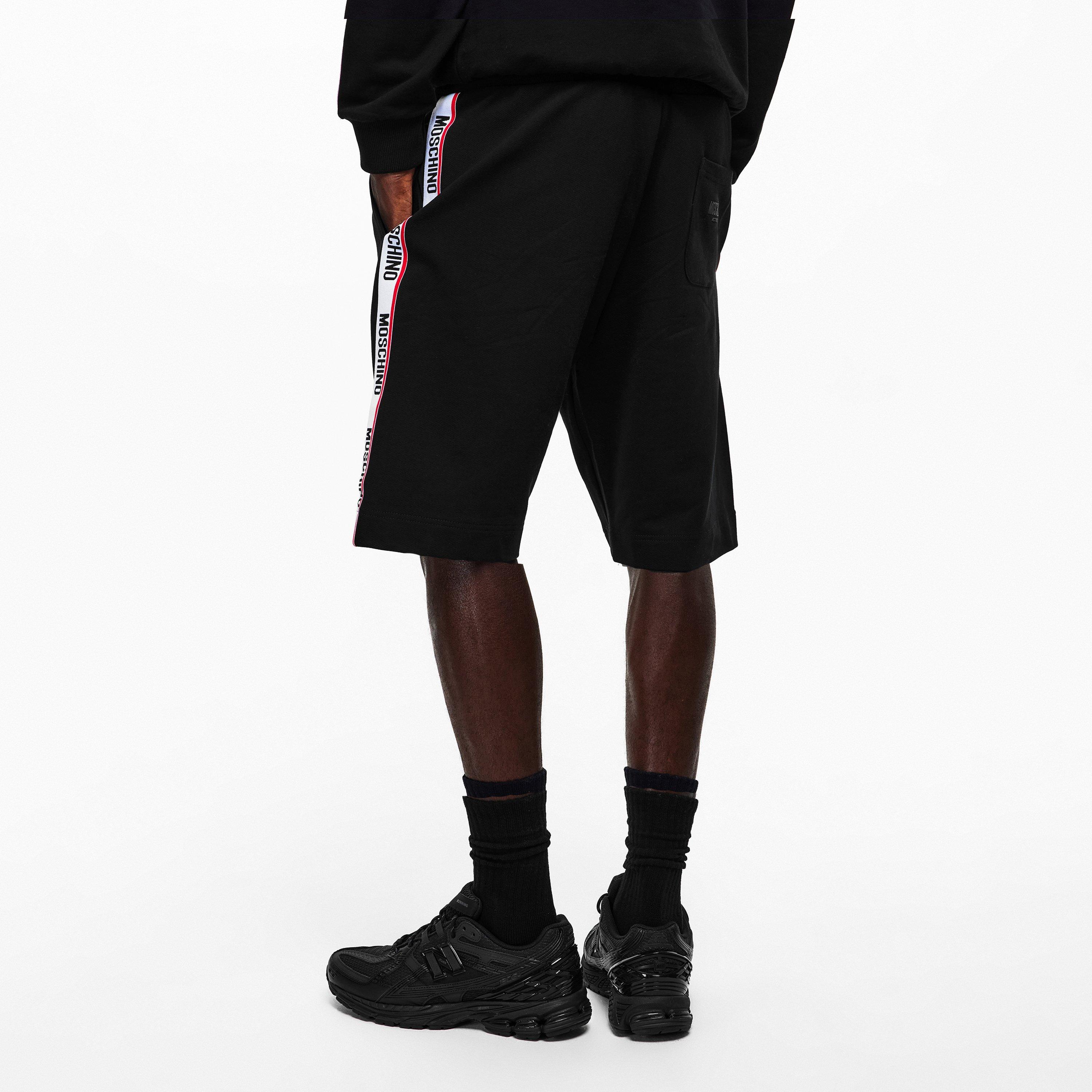 Black - Moschino - Men's Fleece Jogger Shorts - 4