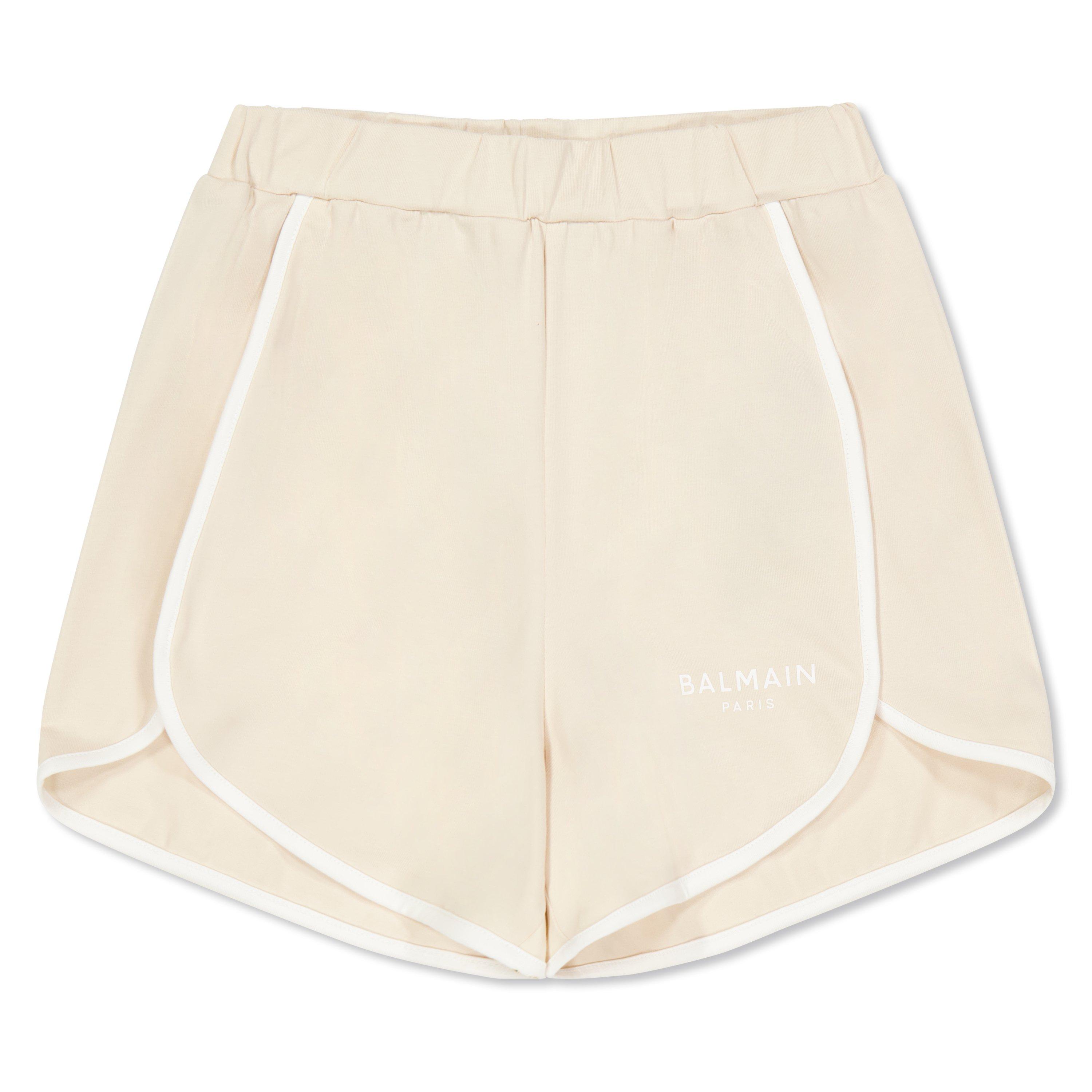 Balmain Kids' Fleece Jogger Shorts - Beige 107BC - Size 10Y