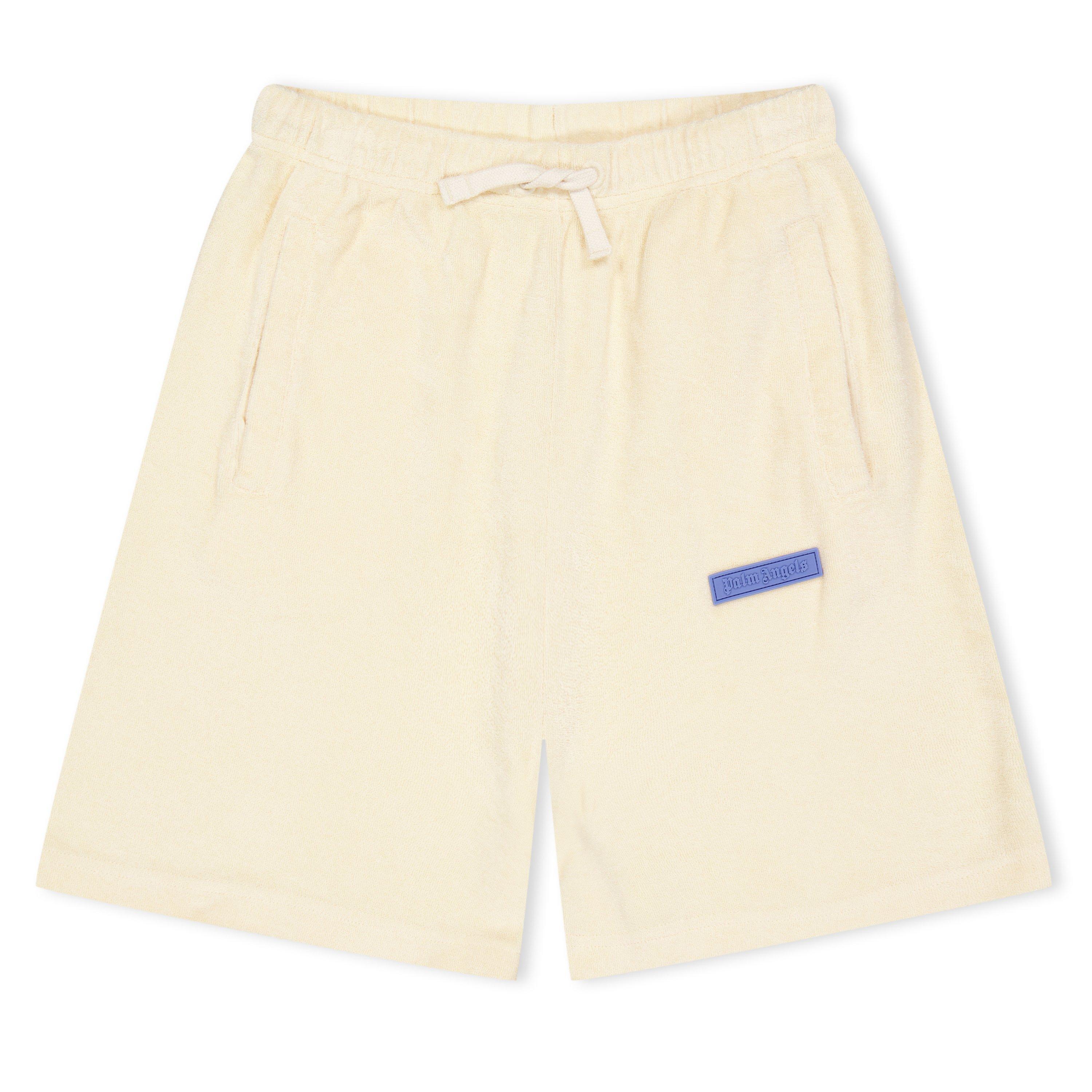 Crem/Blu 6142 - Palm Angels - Kids' Fleece Jogger Shorts - 1