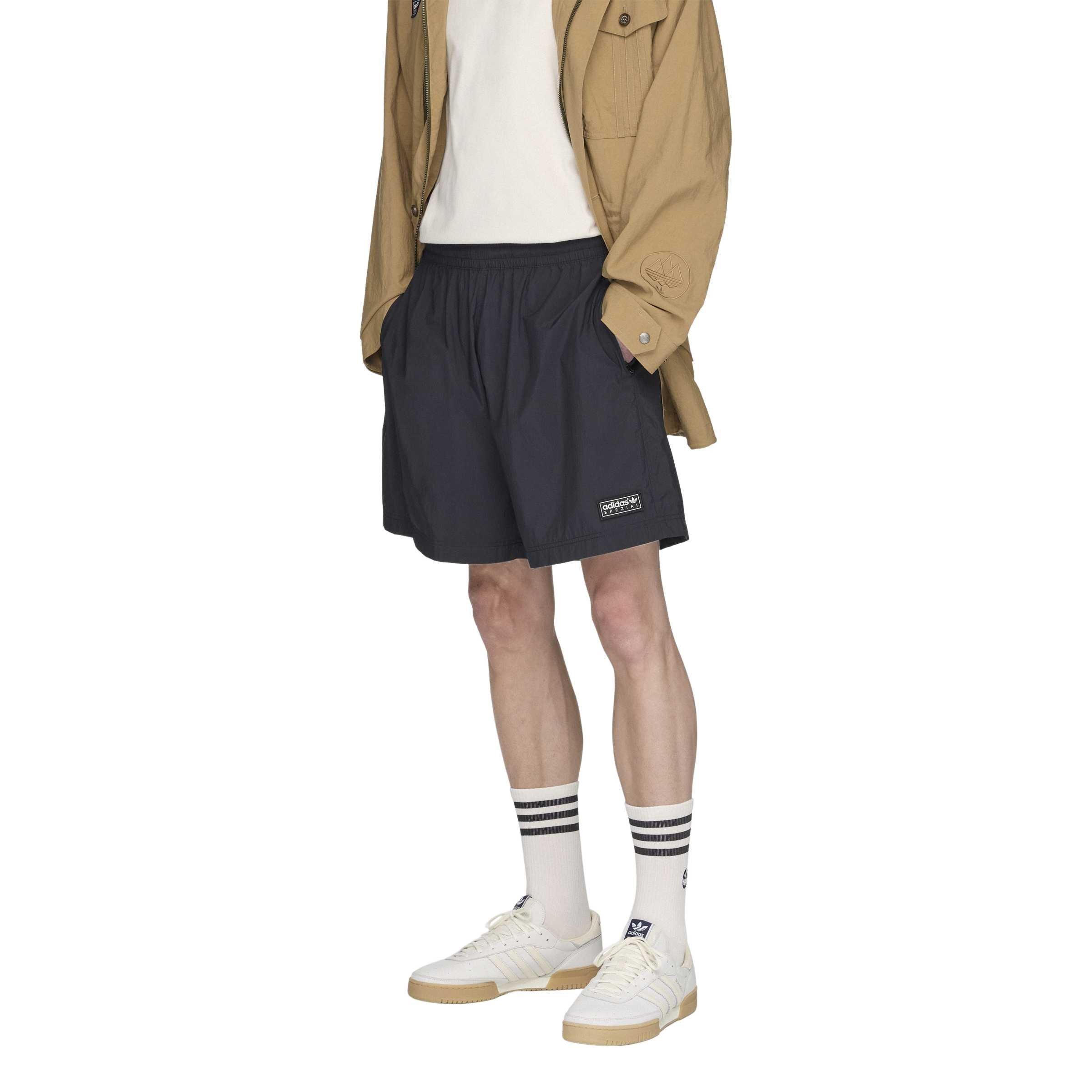 Black - adidas - SPZL Mens Hudswell S Fleece Jogger Shorts - 5