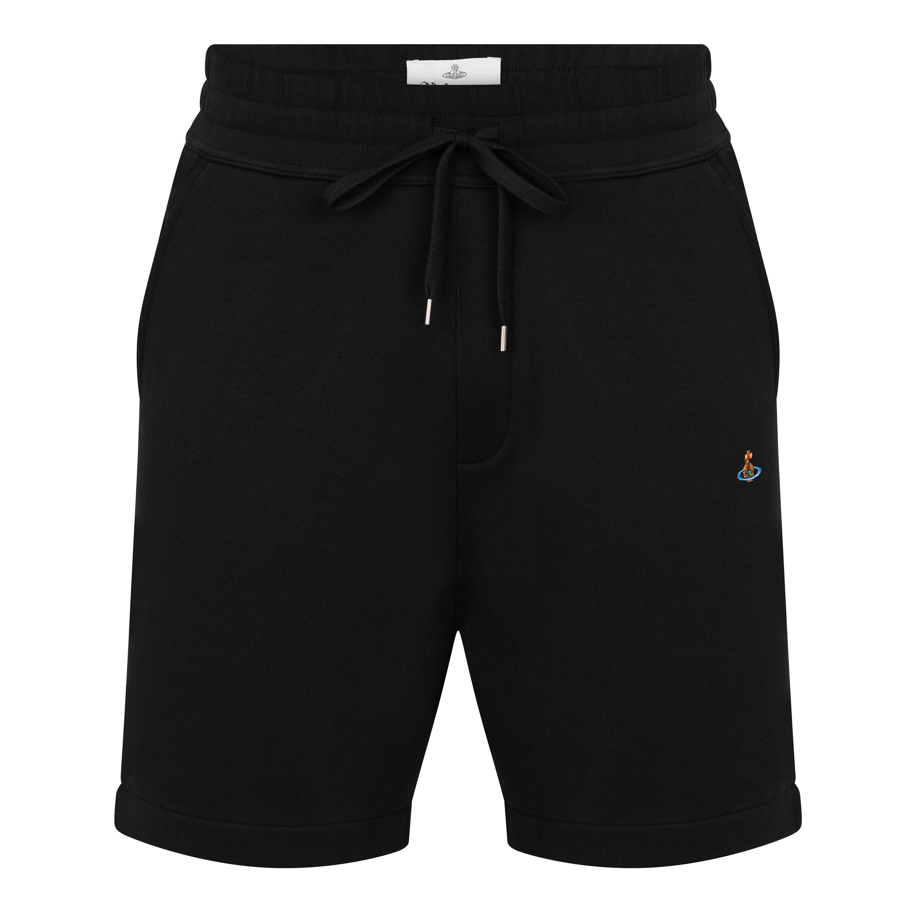 Black - Vivienne Westwood - Men's Logo Cotton Embroidered Orb Shorts - 1