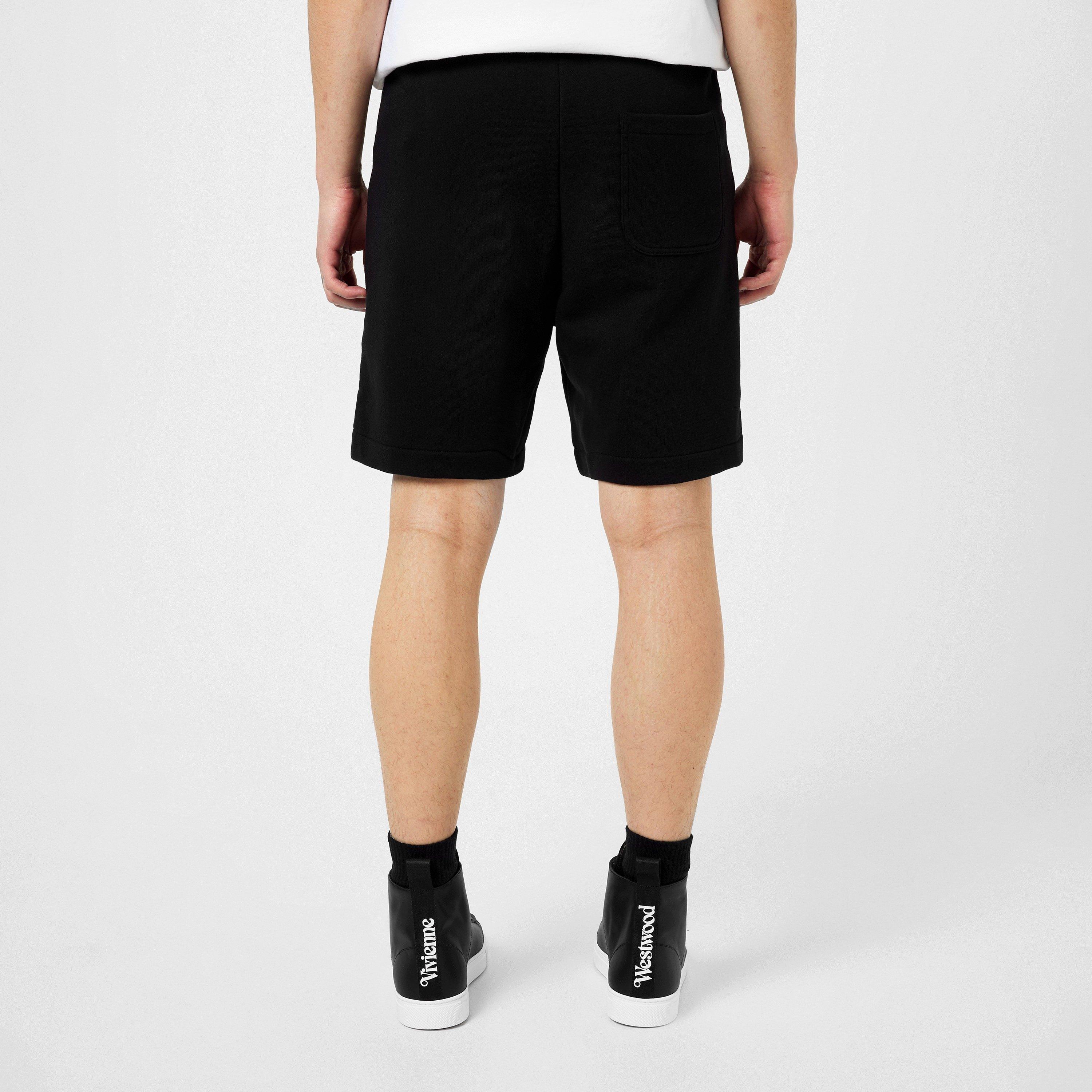 Black - Vivienne Westwood - Men's Logo Cotton Embroidered Orb Shorts - 4
