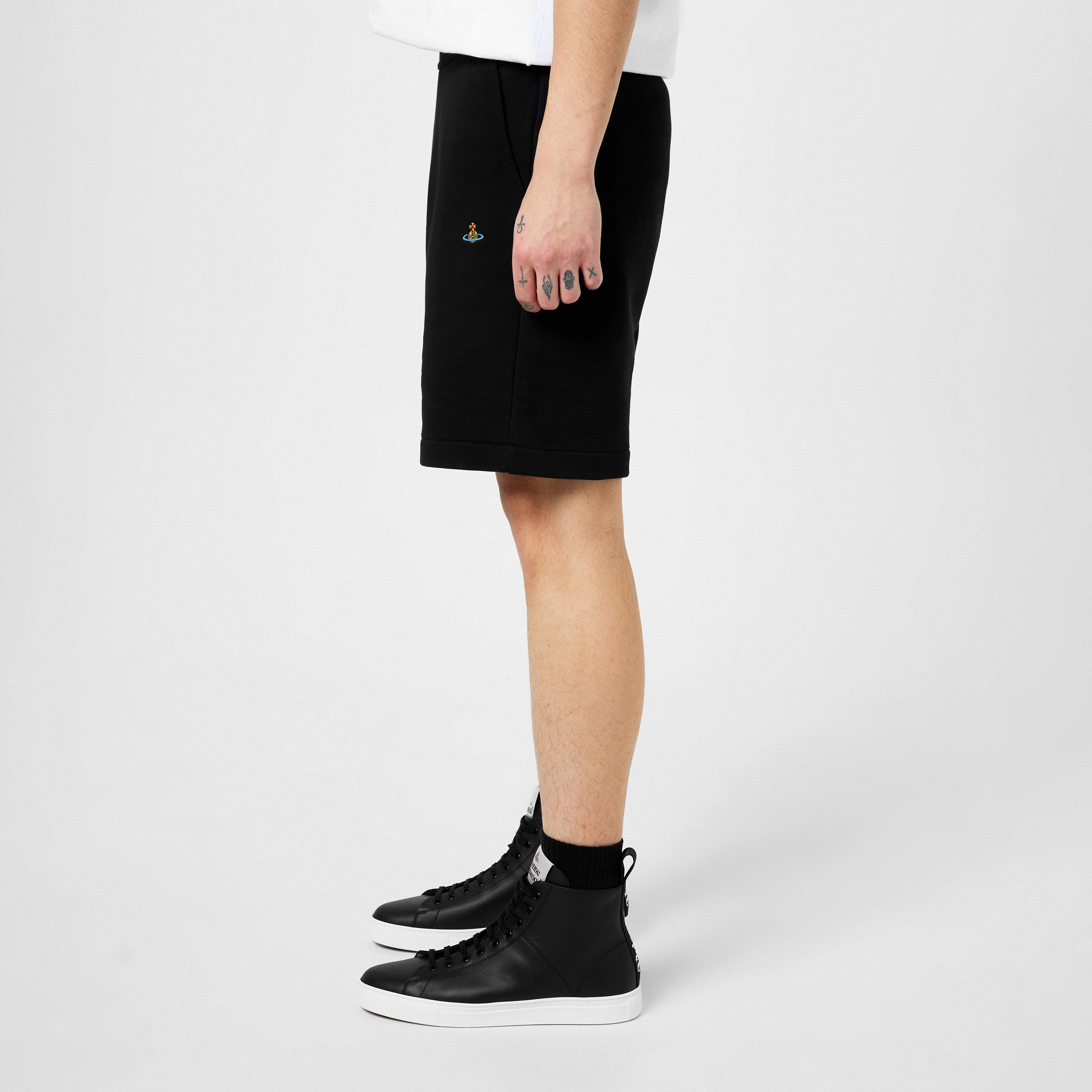 Black - Vivienne Westwood - Men's Logo Cotton Embroidered Orb Shorts - 5