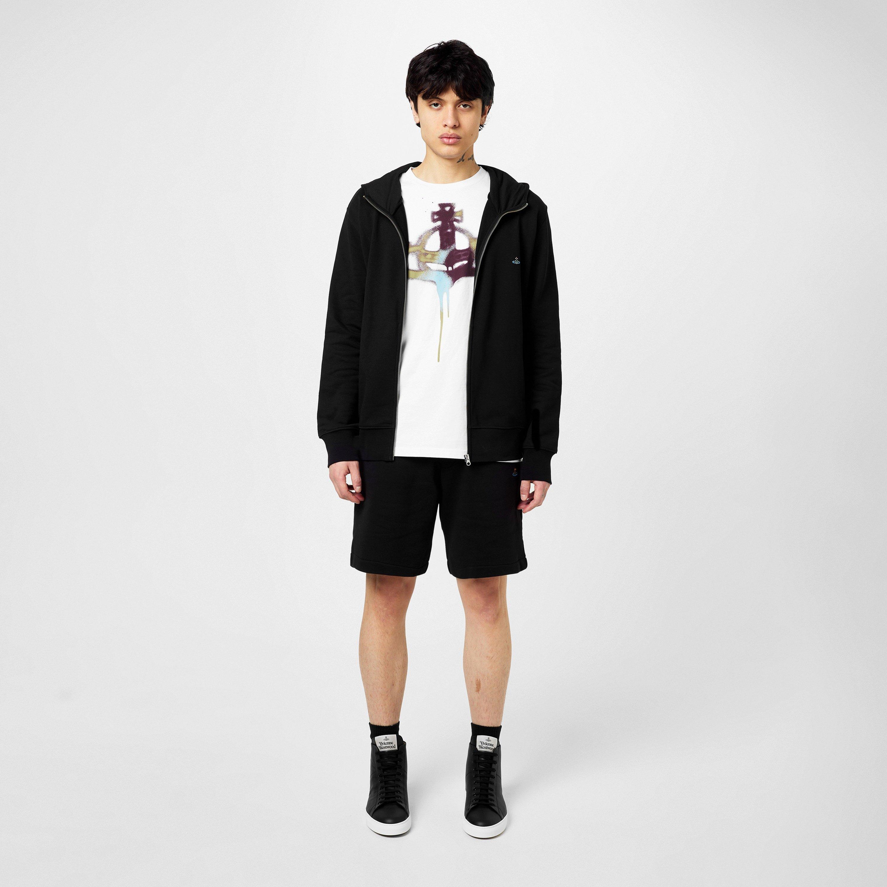 Black - Vivienne Westwood - Men's Logo Cotton Embroidered Orb Shorts - 6