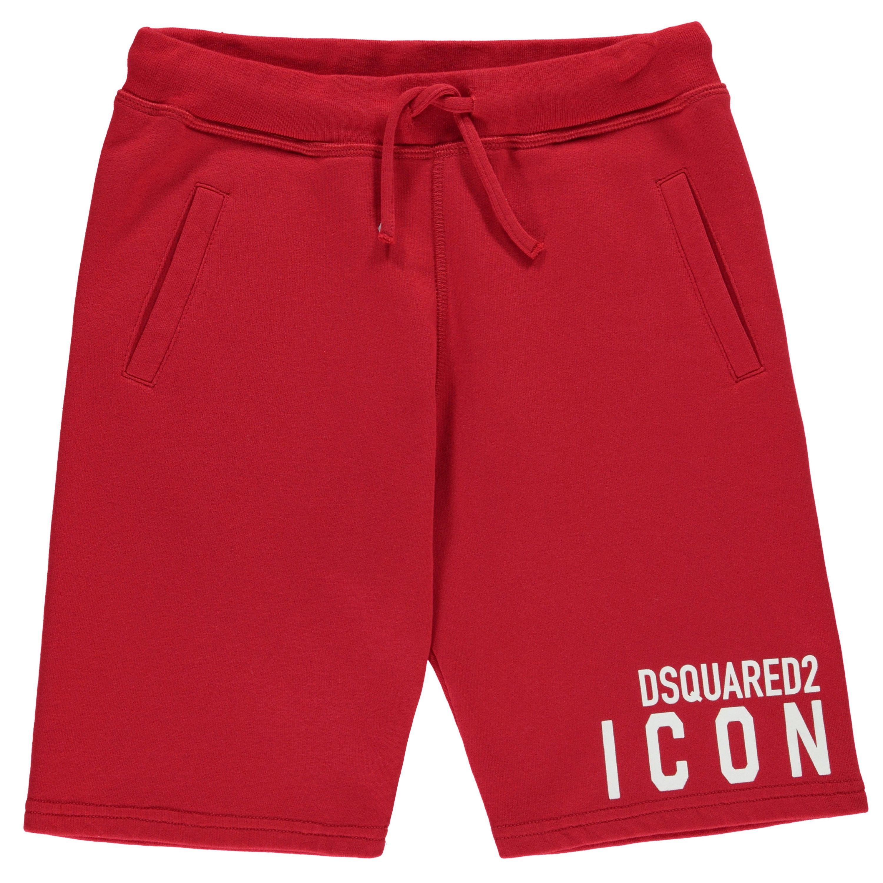 Dsquared2 Boys Icon Logo Shorts - Tango Red Dq405 - 10 Yrs