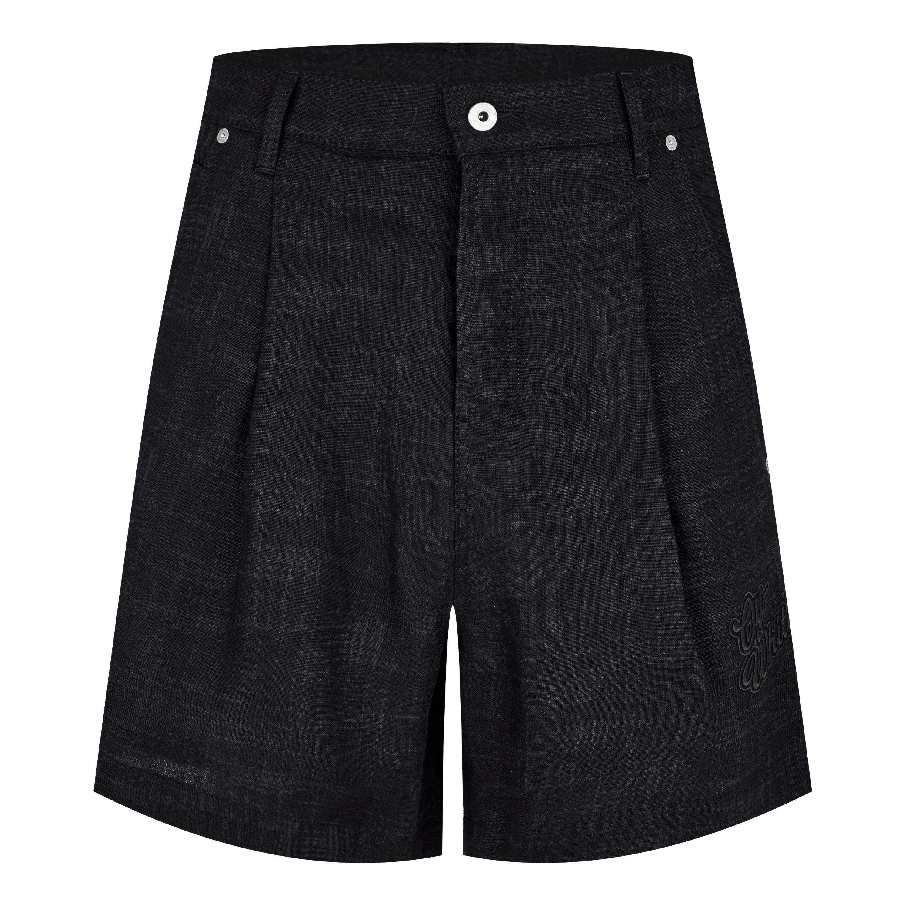 Salone Black - Off White - Men's Jersey Jogger Shorts - 1