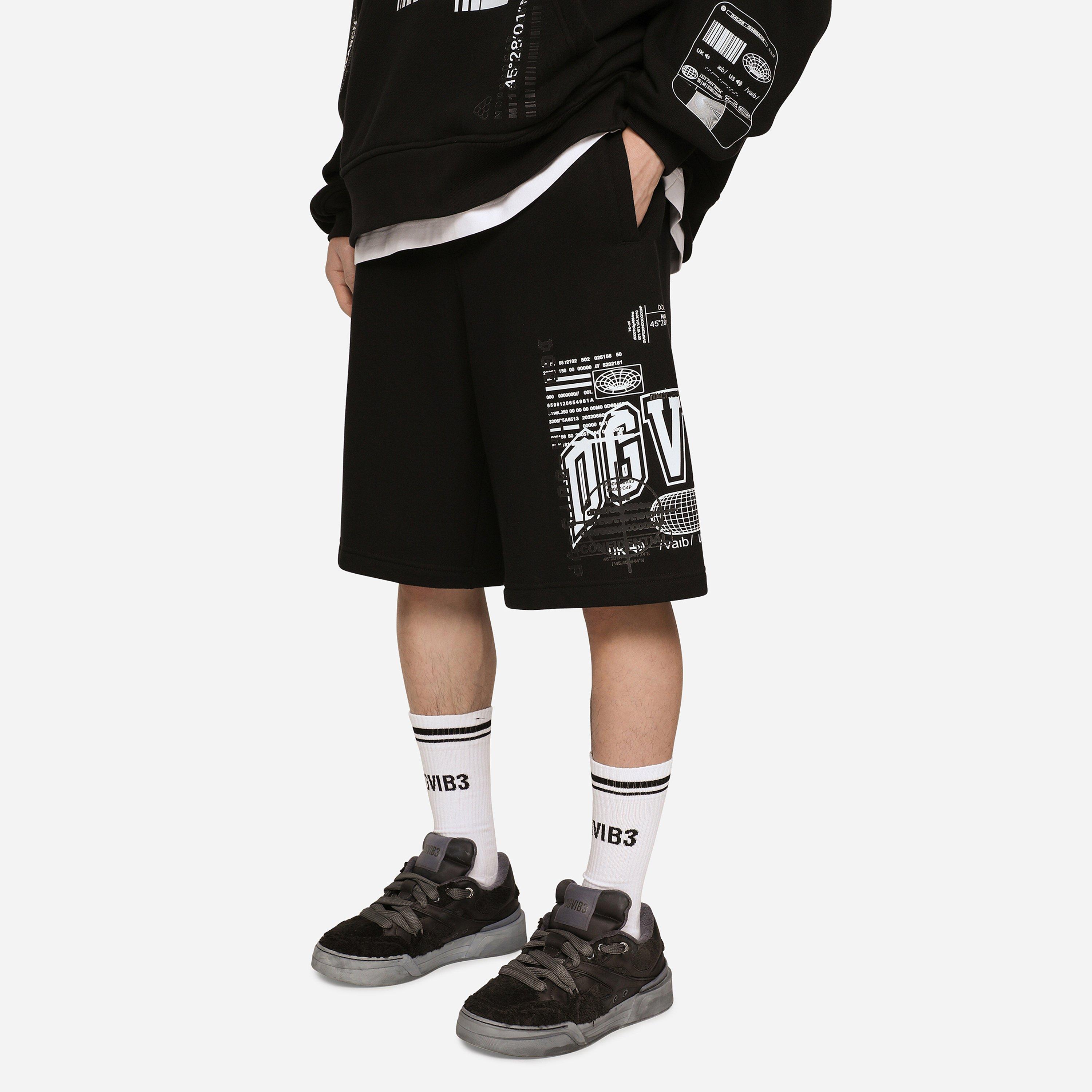 Nero/Black - Dolce and Gabbana - Dg Vib3 Jersey Jogging Shorts - 5