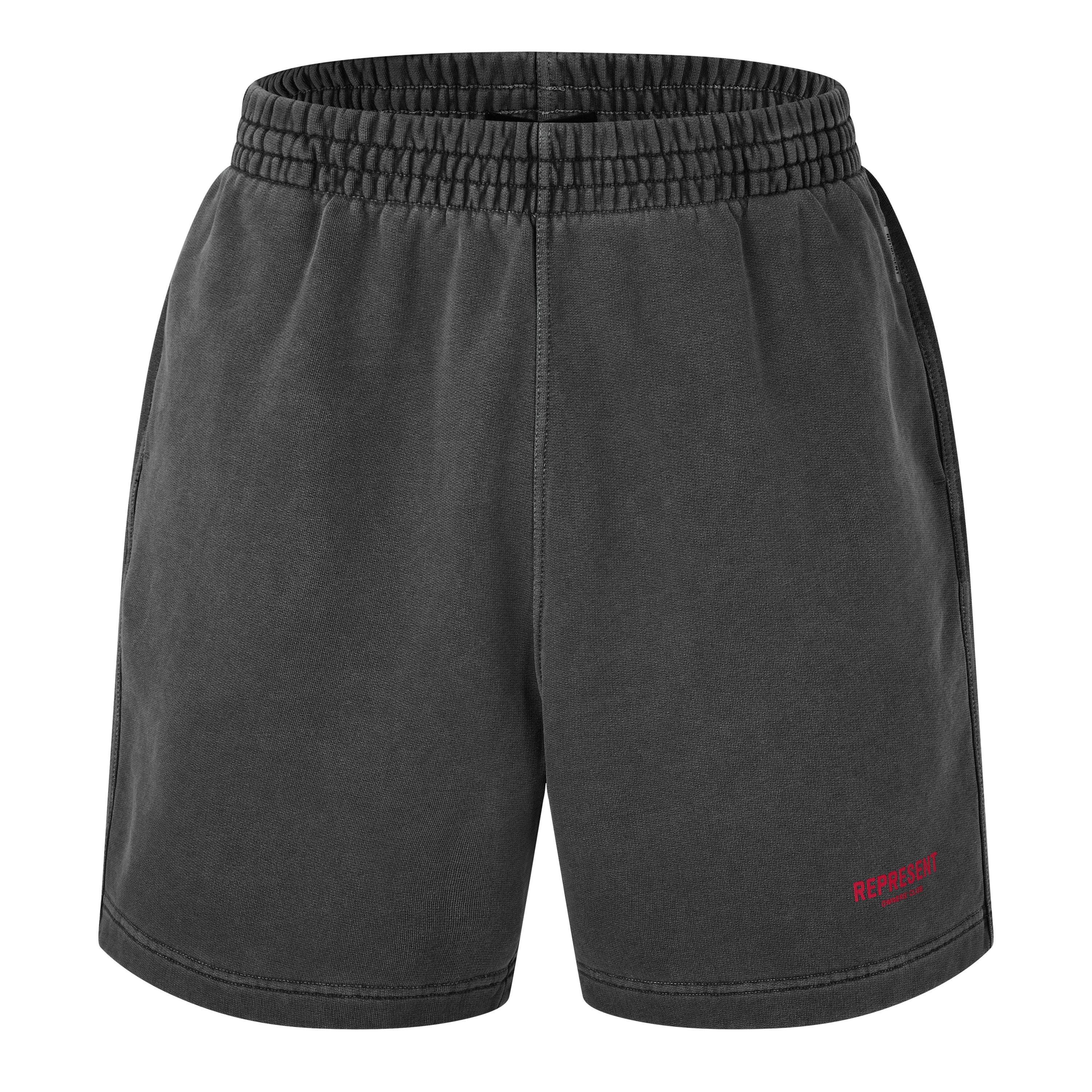 Represent Men's Owners Club Relaxed Fit Shorts - Washed Blck/Red - XL
