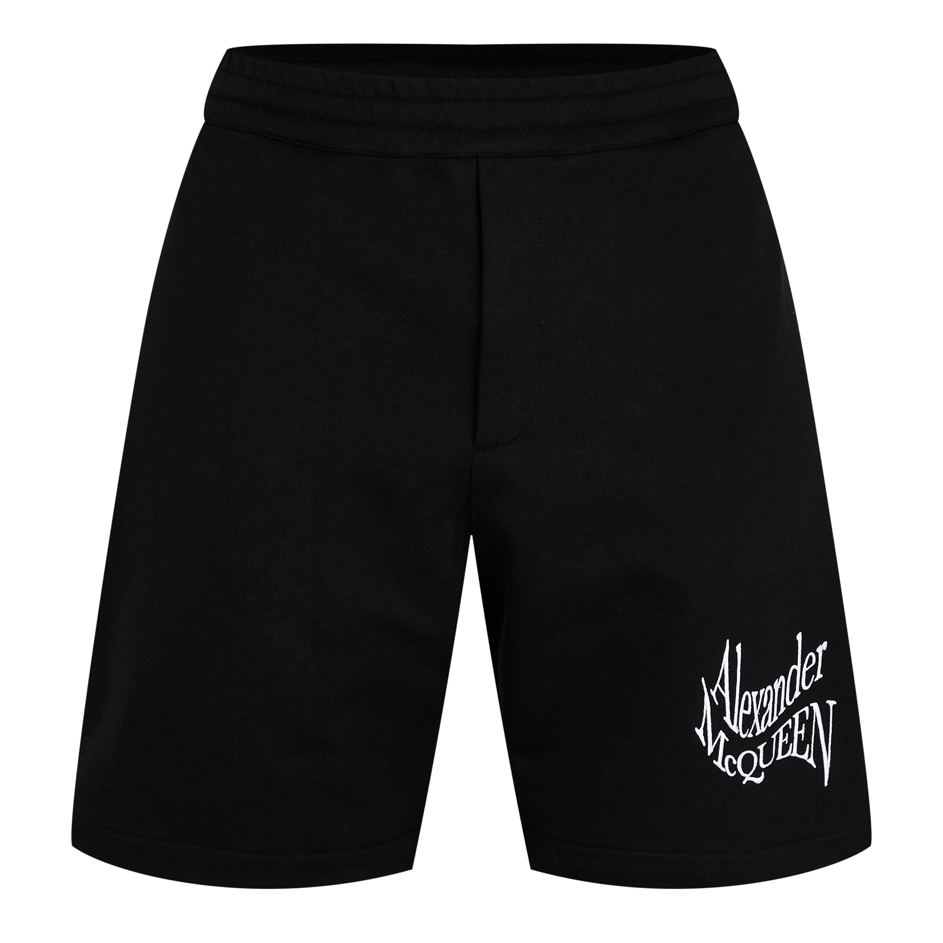 Black - Alexander McQueen - Embroidered Logo Shorts - 5