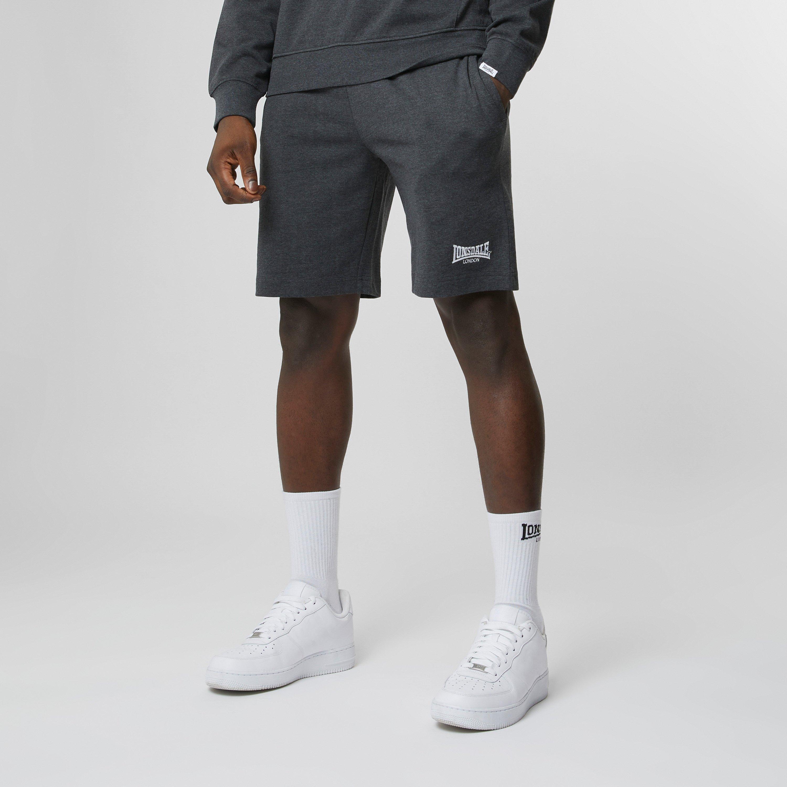 Charcoal Marl - Lonsdale - Lightweight Jersey Lounge Shorts - 1