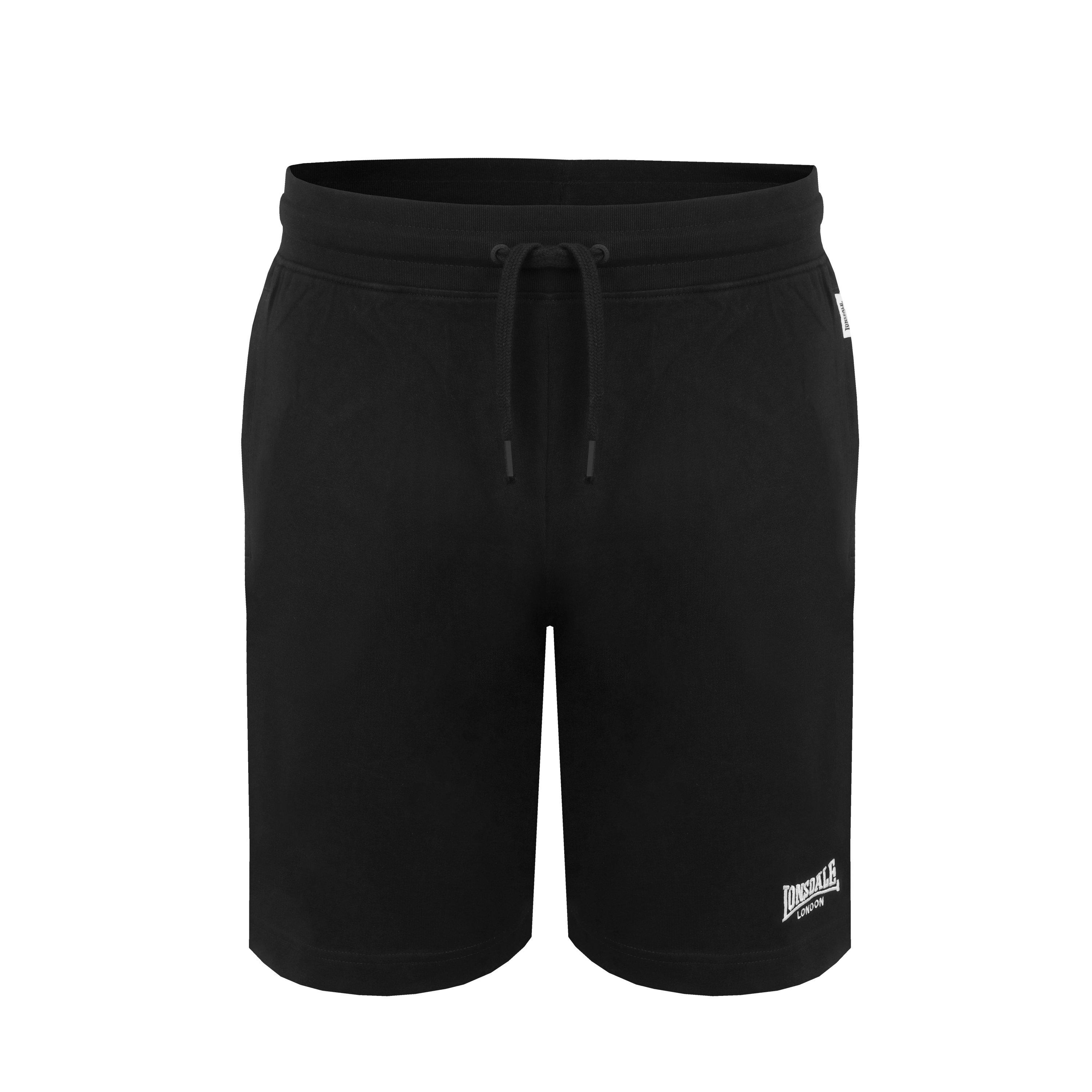 Lonsdale Men's Lightweight Jersey Lounge Shorts - Black - 4XL