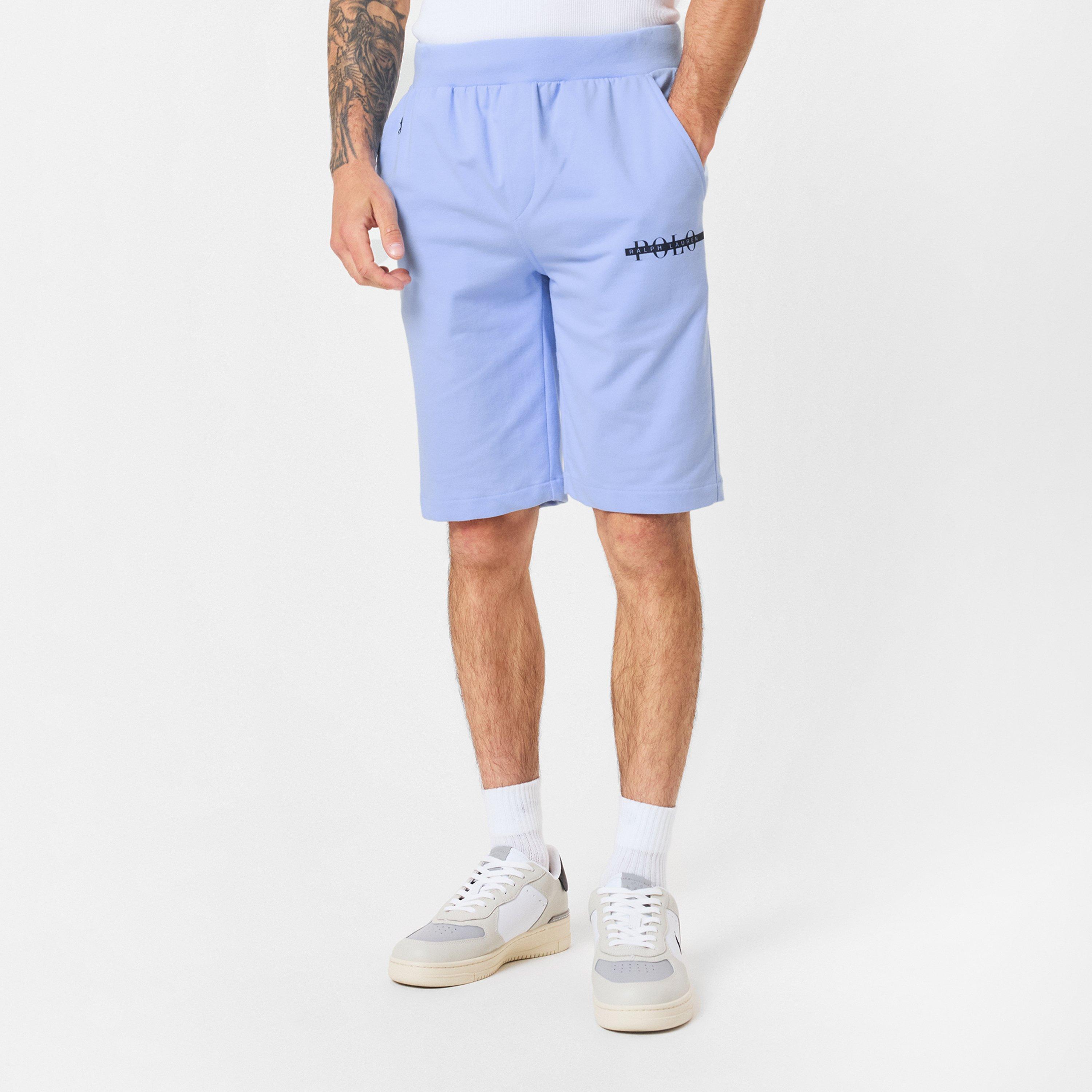 Office Blue - Polo Ralph Lauren - Men's Block Logo Fleece Jogger Shorts - 3