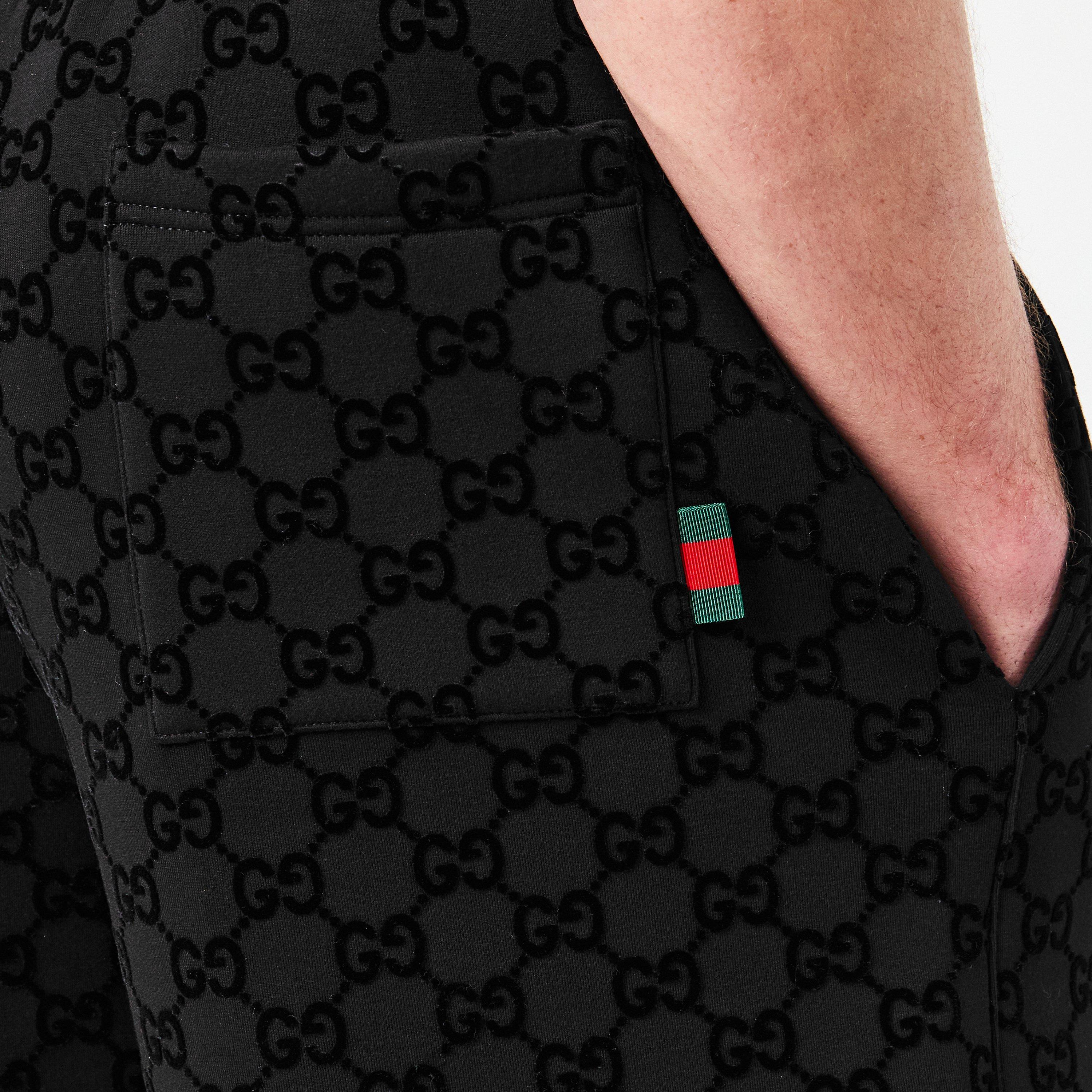 Black - Gucci - Men's Logo Cotton Printed Jersey Basketball Shorts - 5