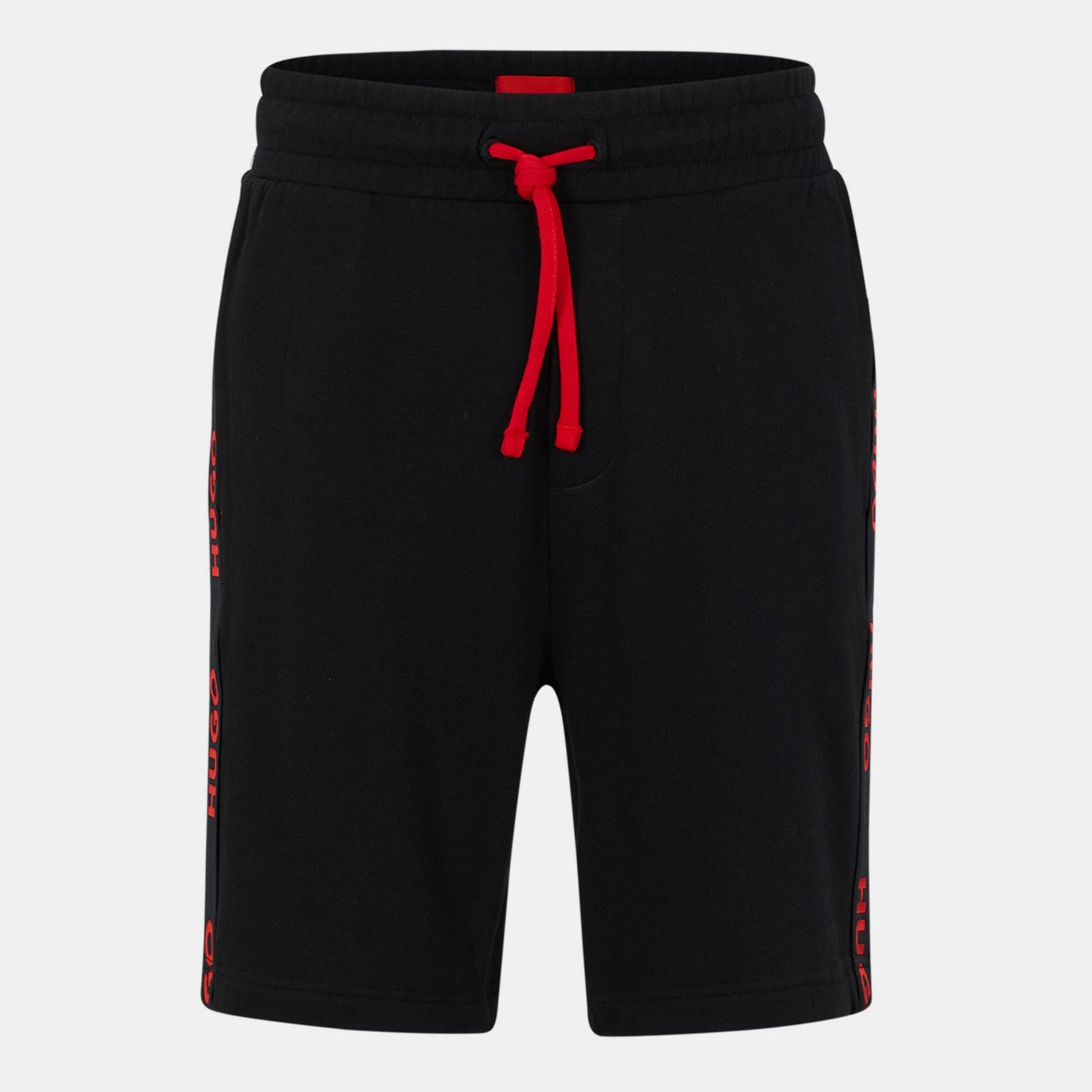 Black - Hugo - Mens HUGO Bodywear Sporty Logo Shorts with Logo Tape Detail - 1