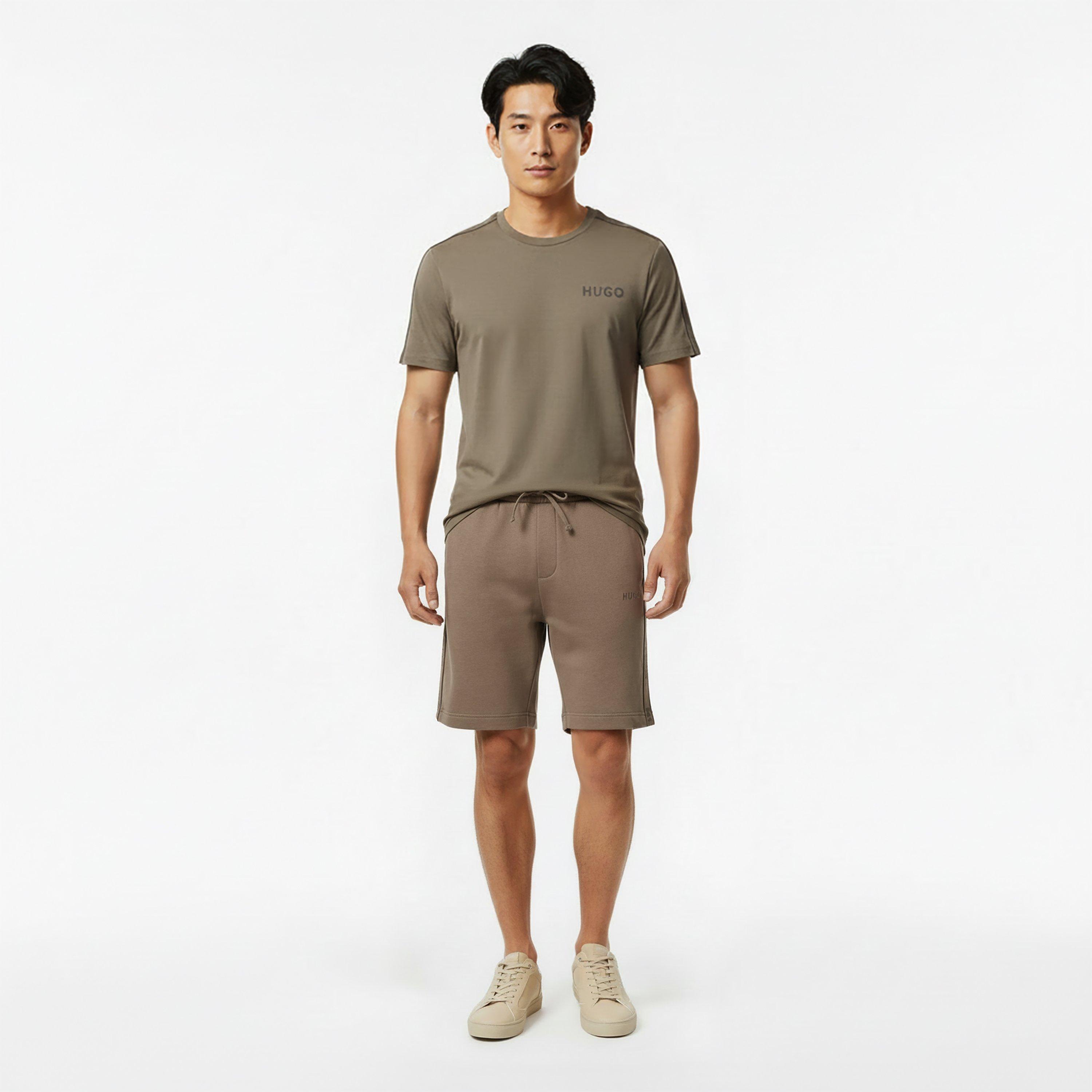 Beige 219 - Hugo - Mens HUGO Bodywear Sporty Logo Shorts with Logo Tape Detail - 6