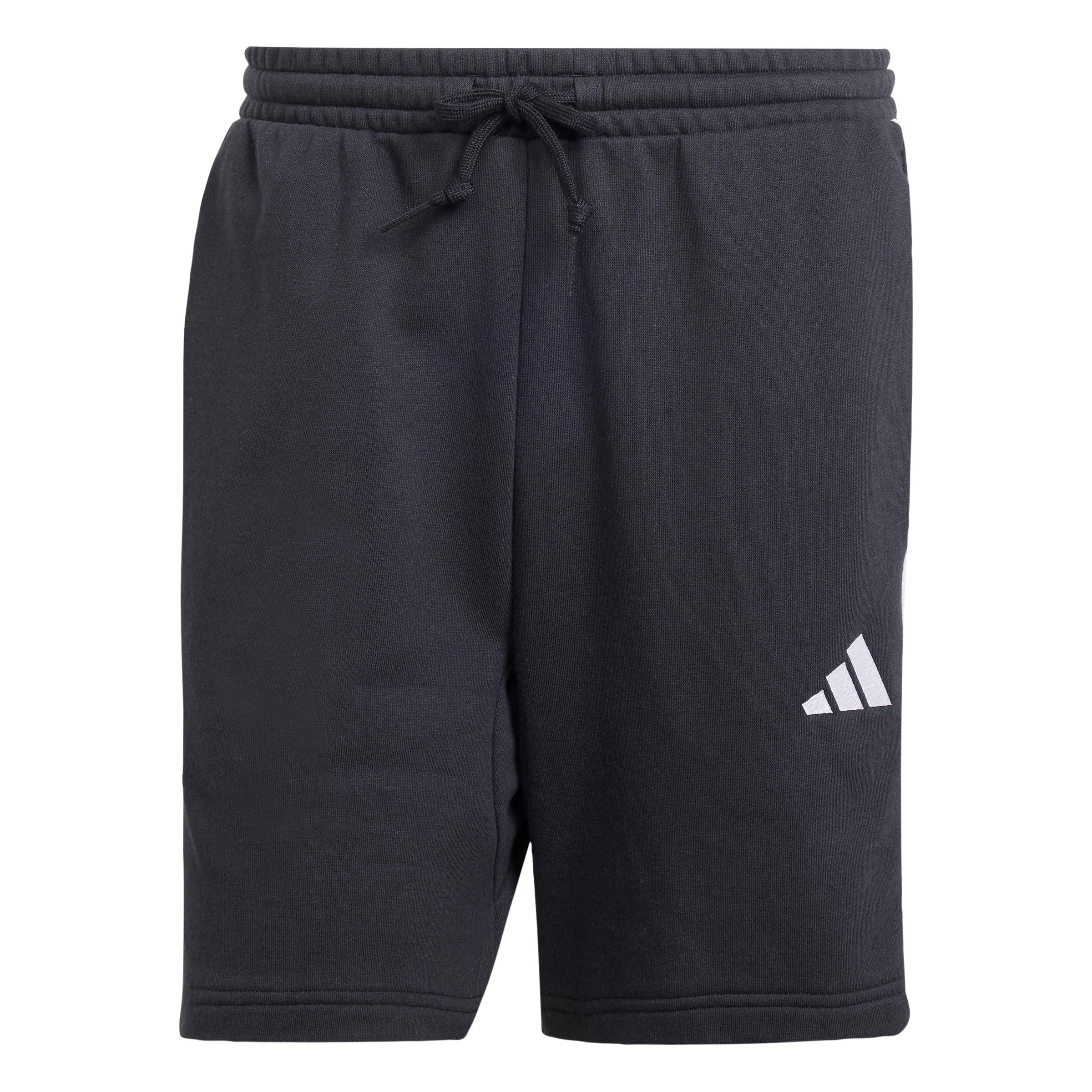 Zwart/Wit - adidas - Essentials 3 Stripe Fleece Shorts Mens - 1