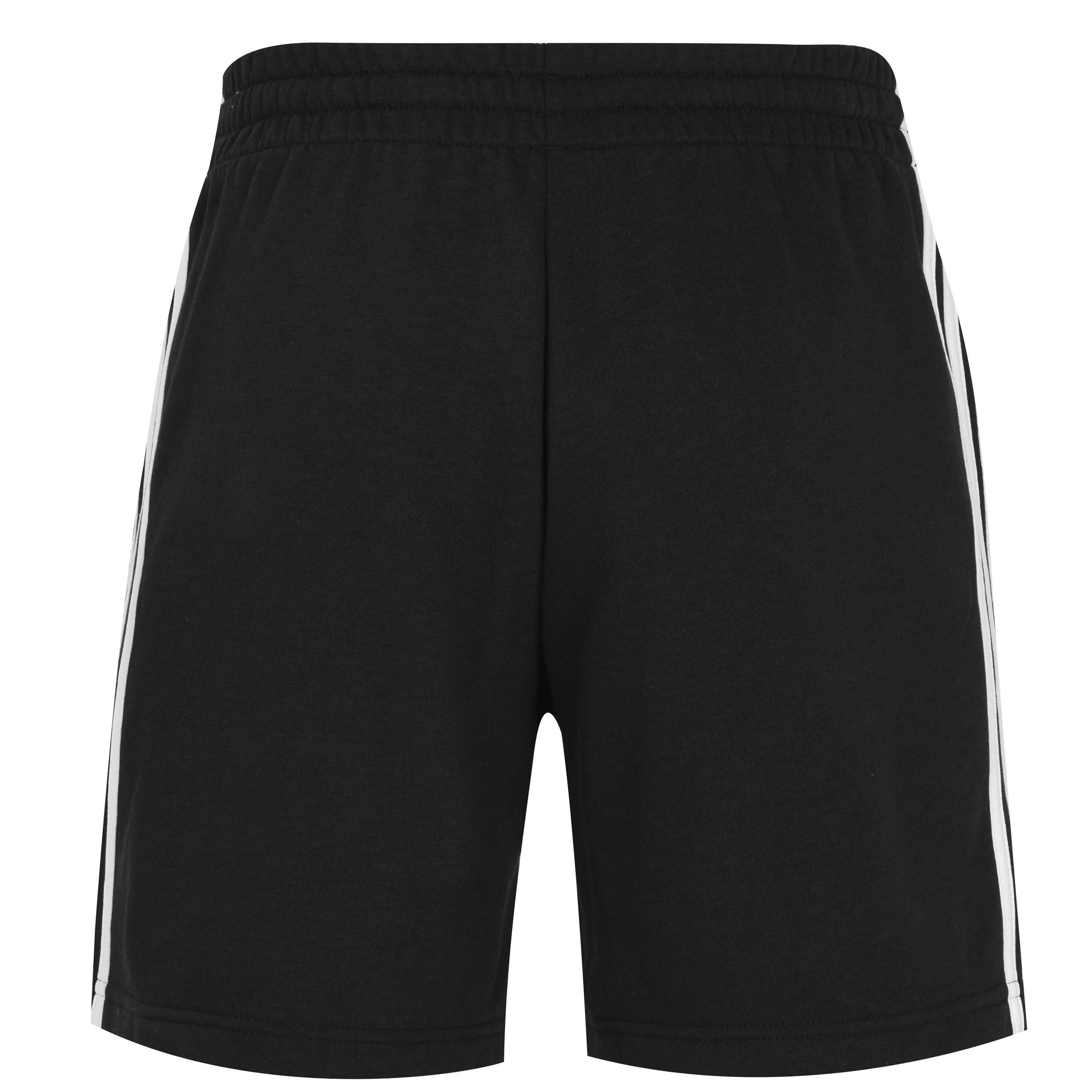 Schwarz/Weiß - adidas - Essentials 3 Stripe Fleece Shorts Mens - 9
