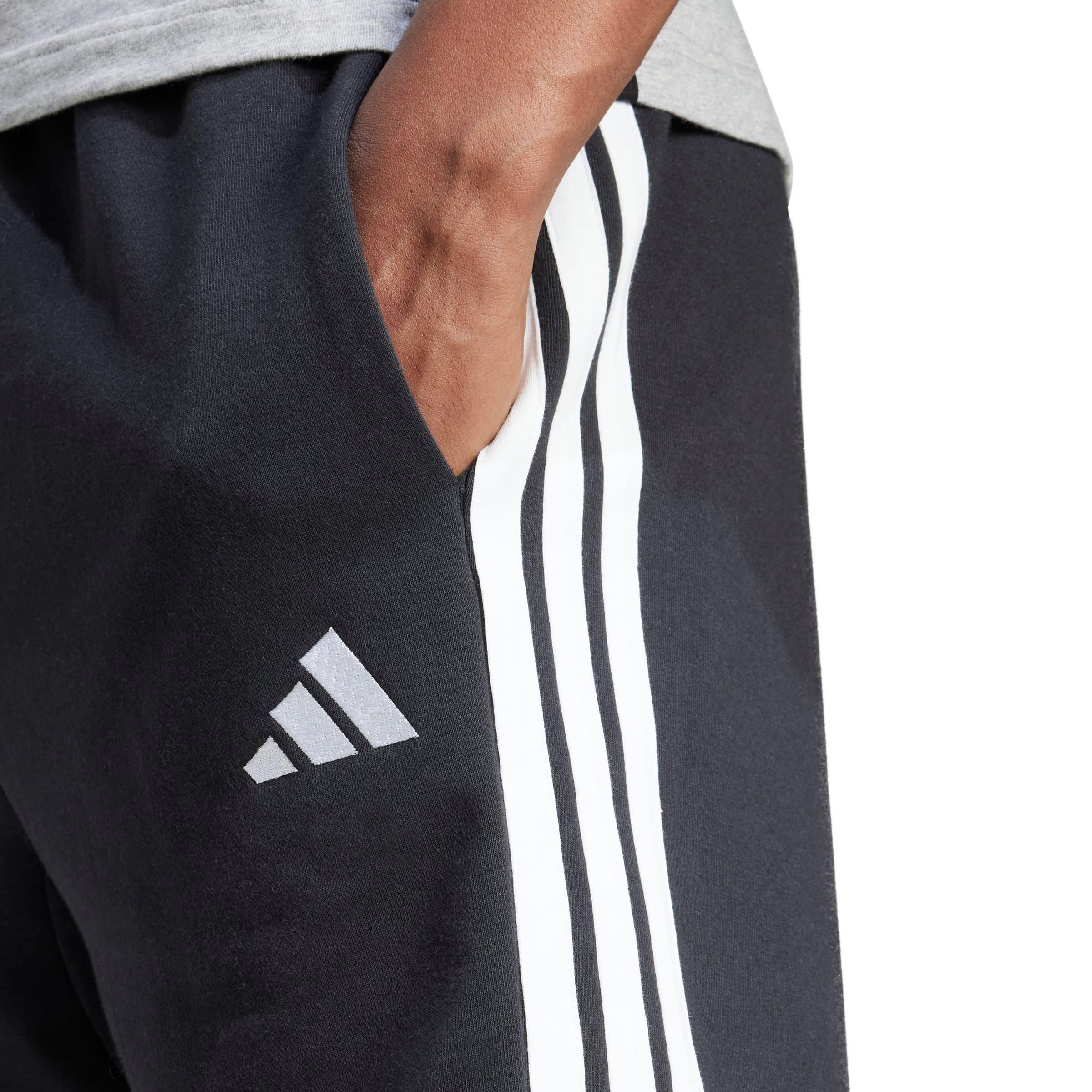 Schwarz/Weiß - adidas - Essentials 3 Stripe Fleece Shorts Mens - 6