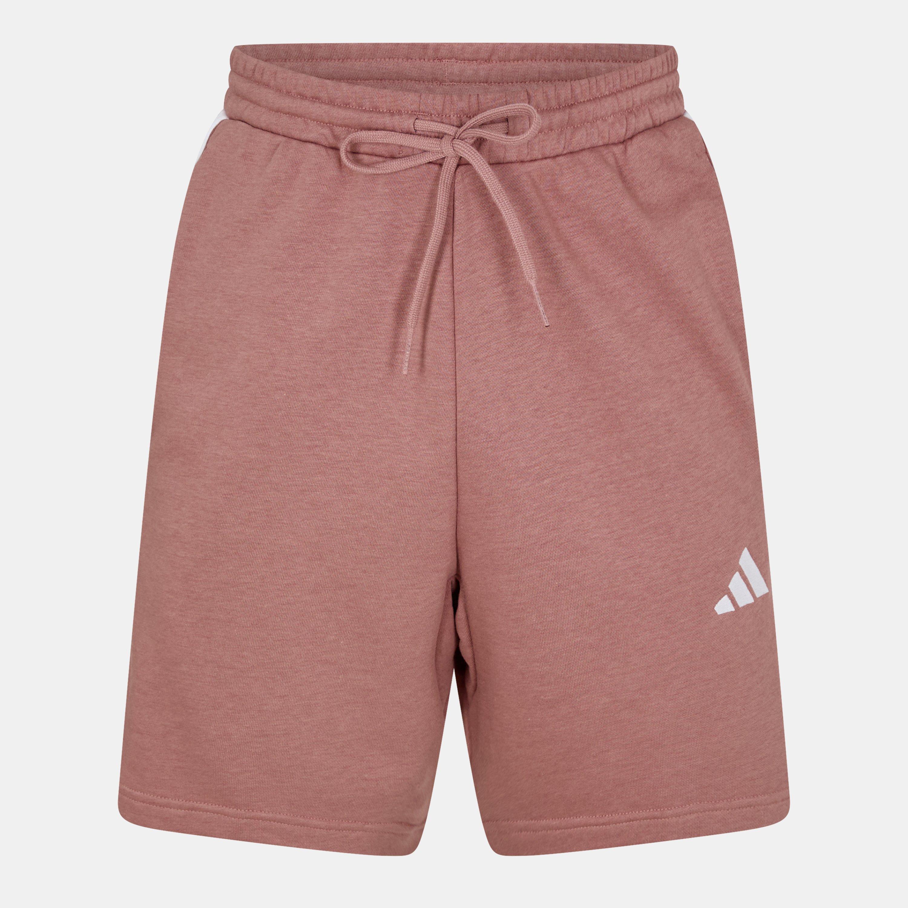 Adidas Men's Essentials 3 Stripe Fleece Shorts - Warm Clay - S