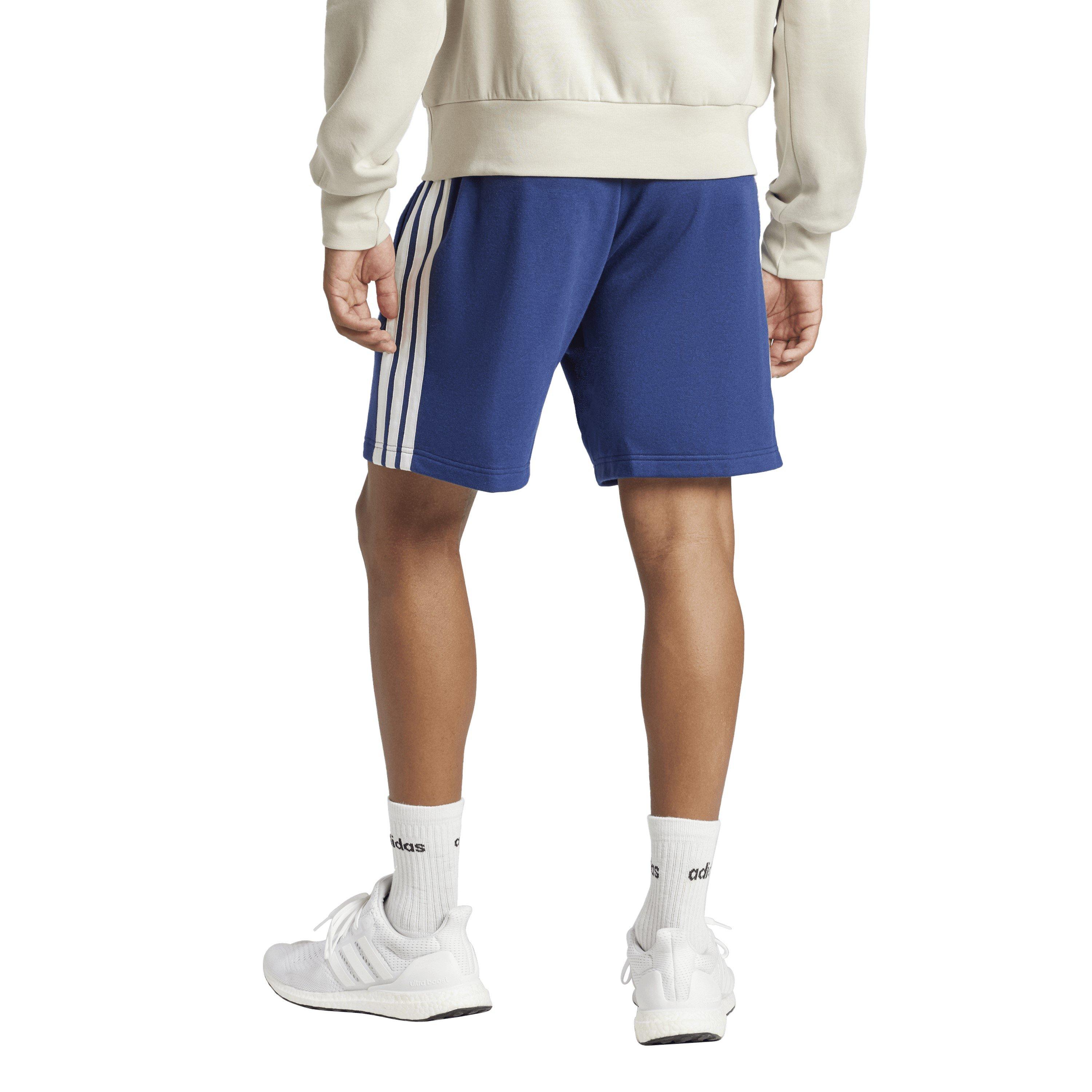Navy/White - adidas - Essentials 3 Stripe Fleece Shorts Mens - 3