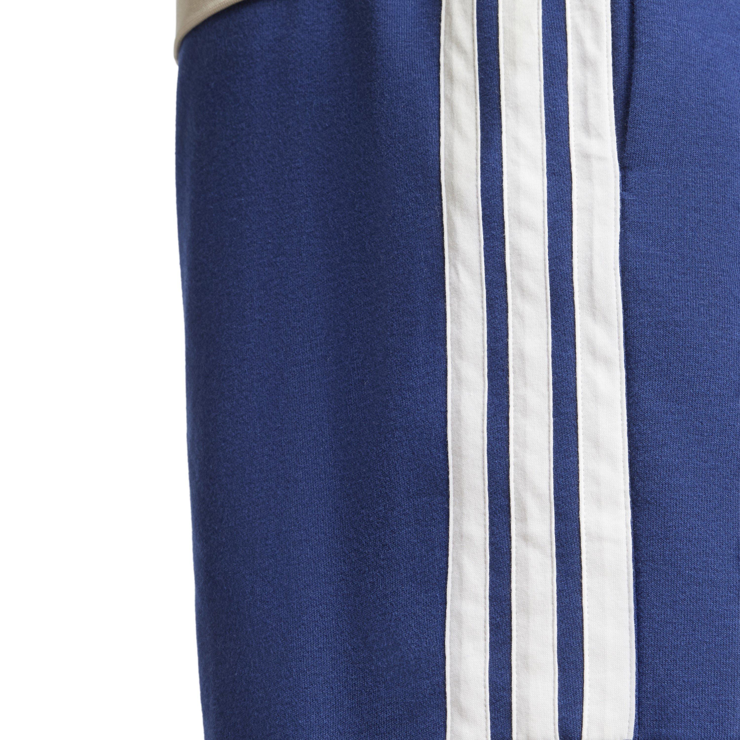 Navy/White - adidas - Essentials 3 Stripe Fleece Shorts Mens - 5