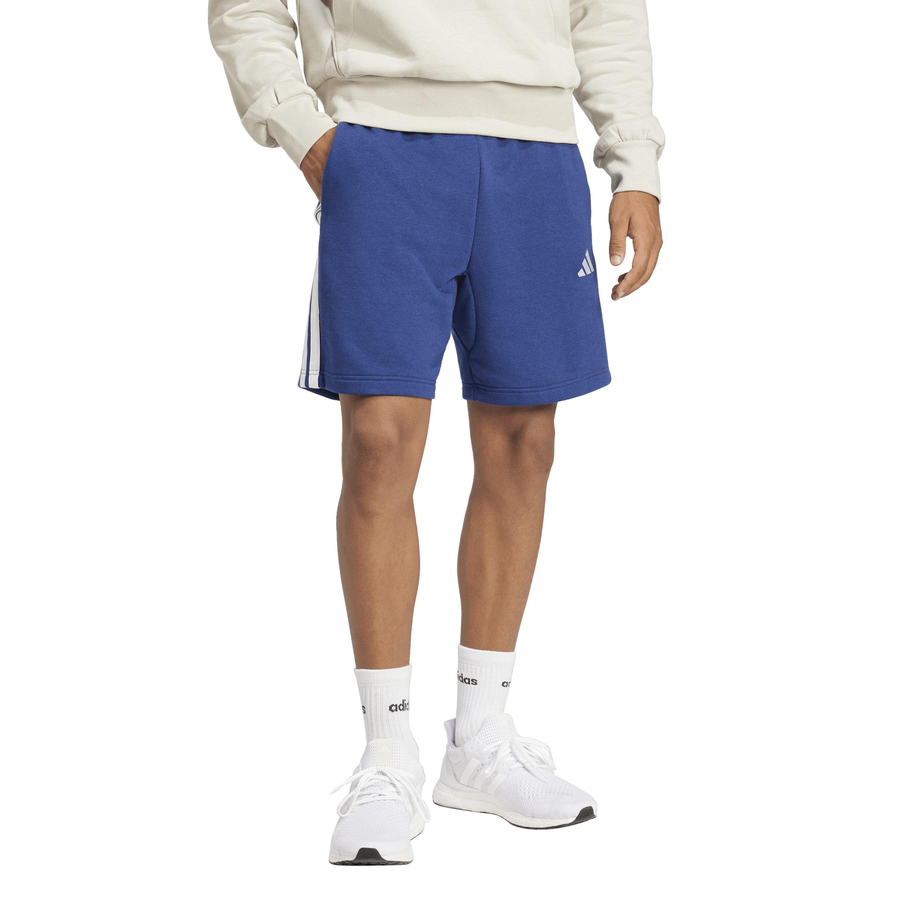 Navy/White - adidas - Essentials 3 Stripe Fleece Shorts Mens - 6