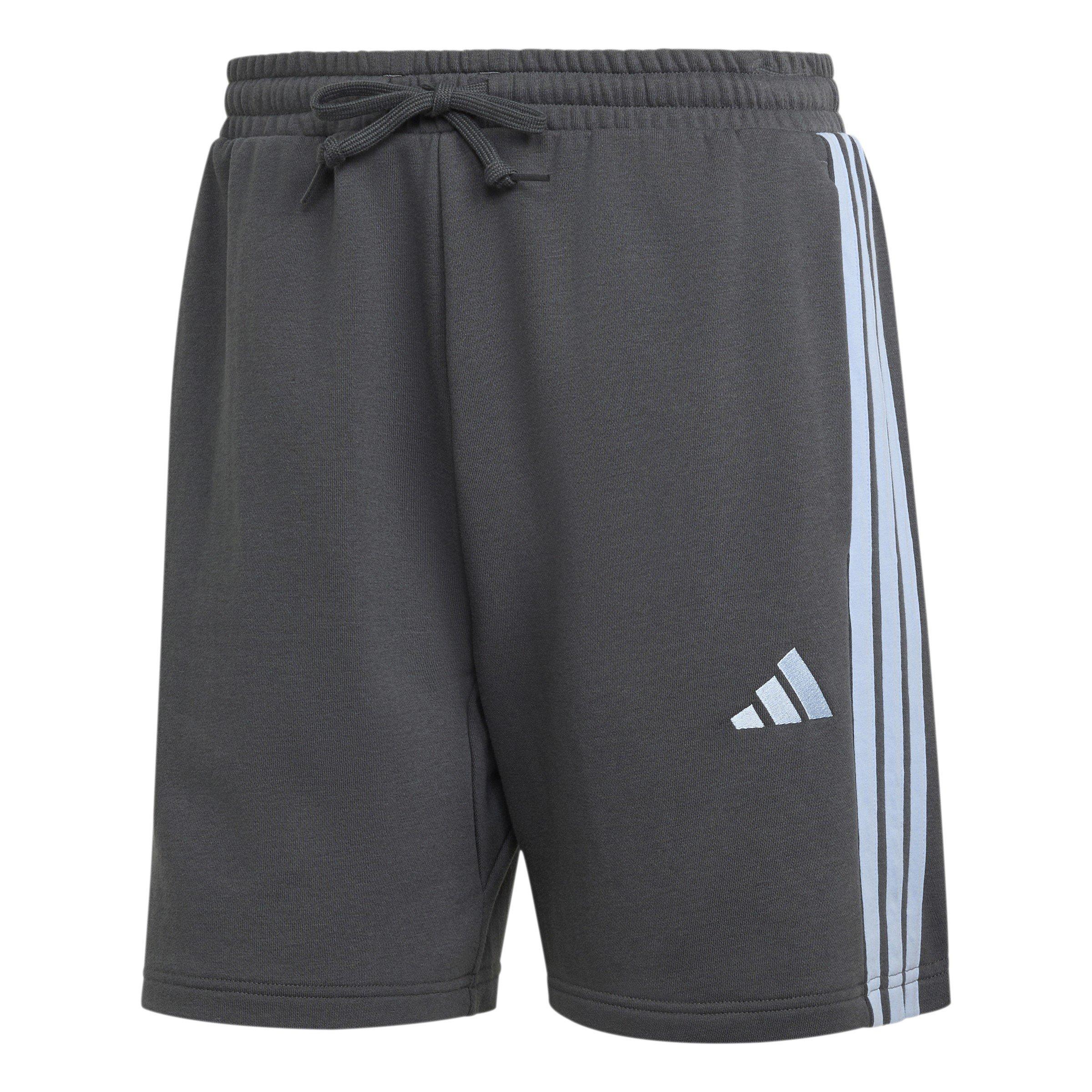 Essentials 3 Stripe Fleece Shorts Mens