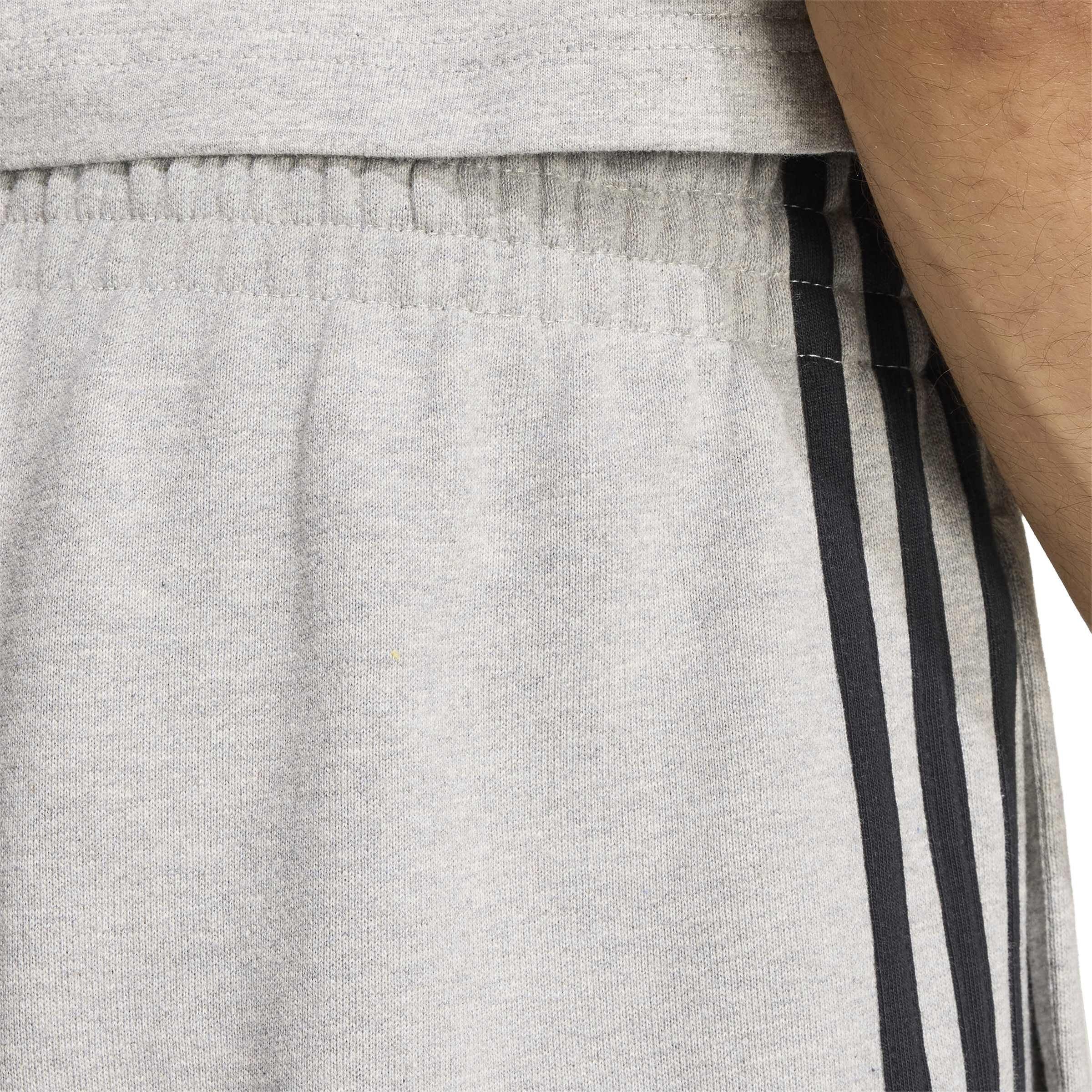 Gris/Negro - adidas - Essentials 3 Stripe Fleece Shorts Mens - 5