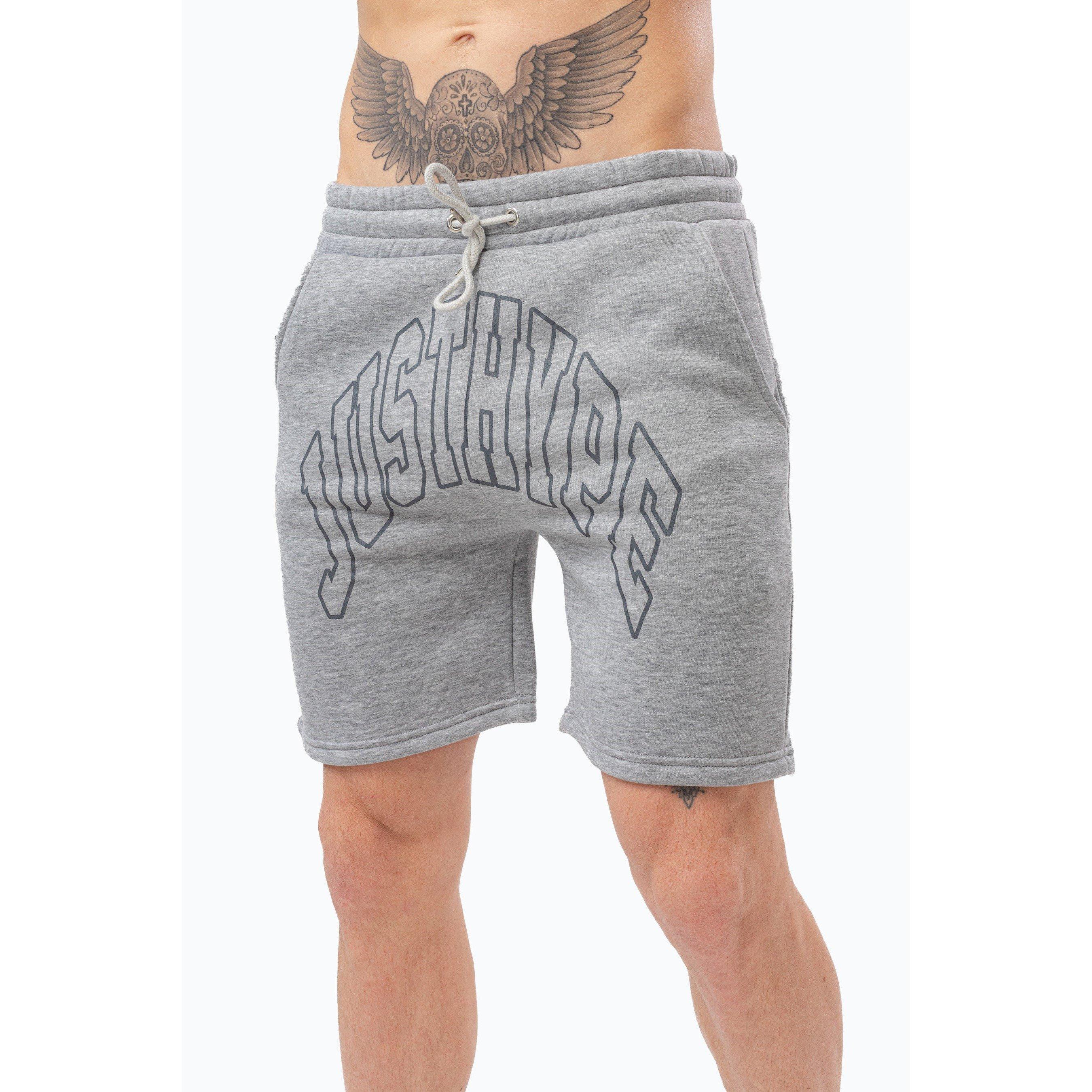 Grey - Hype - Men's Fleece Jogger Shorts - 1